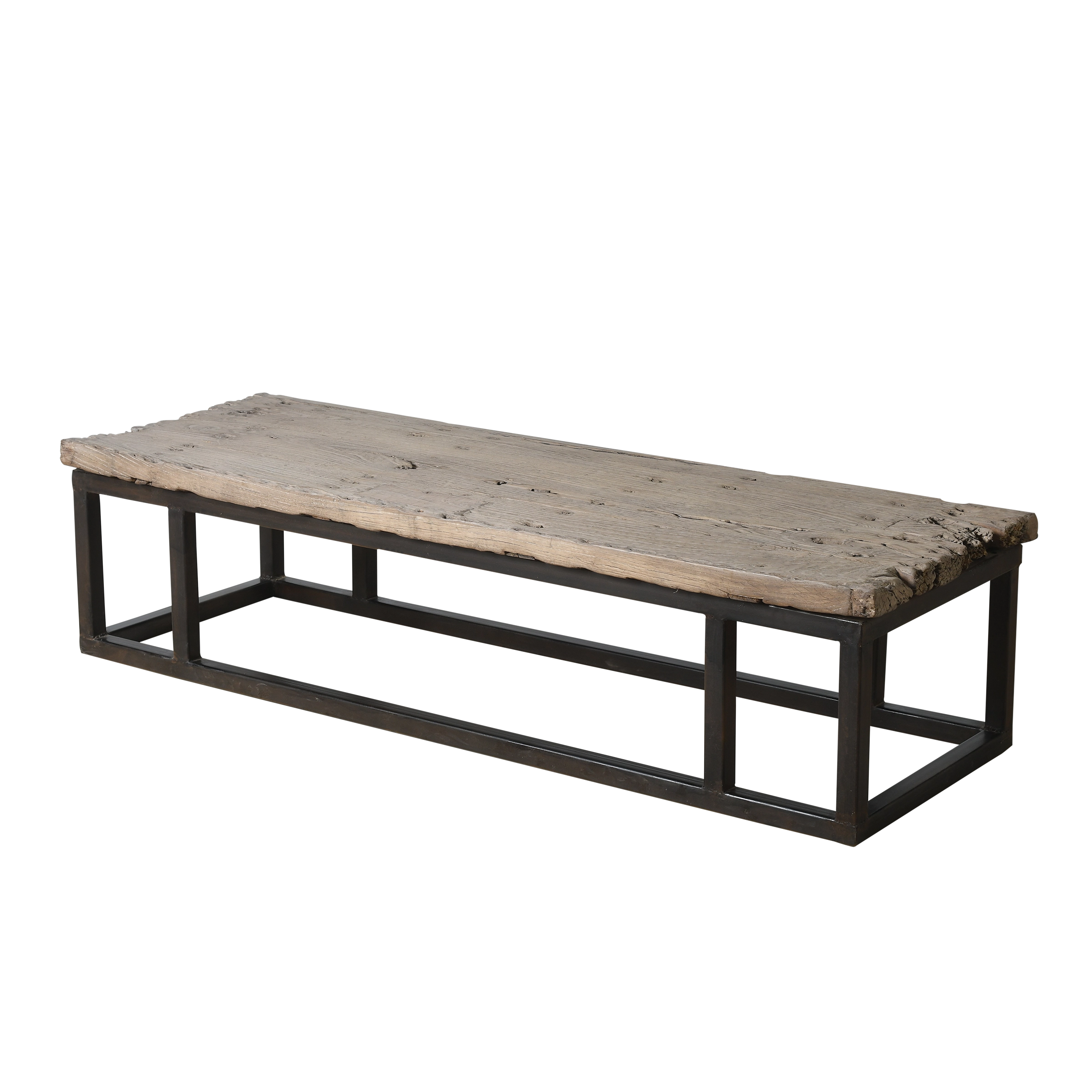 Guyuan – Table basse en orme ancien et structure en métal n°2 - vue 2