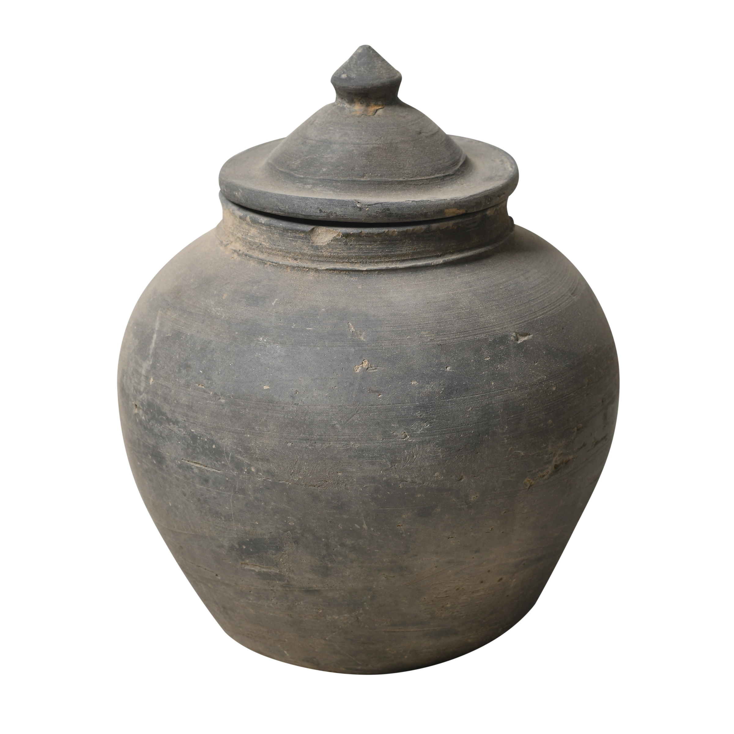 Yuxi - Pot utilitaire chinois gris à couvercle n°19