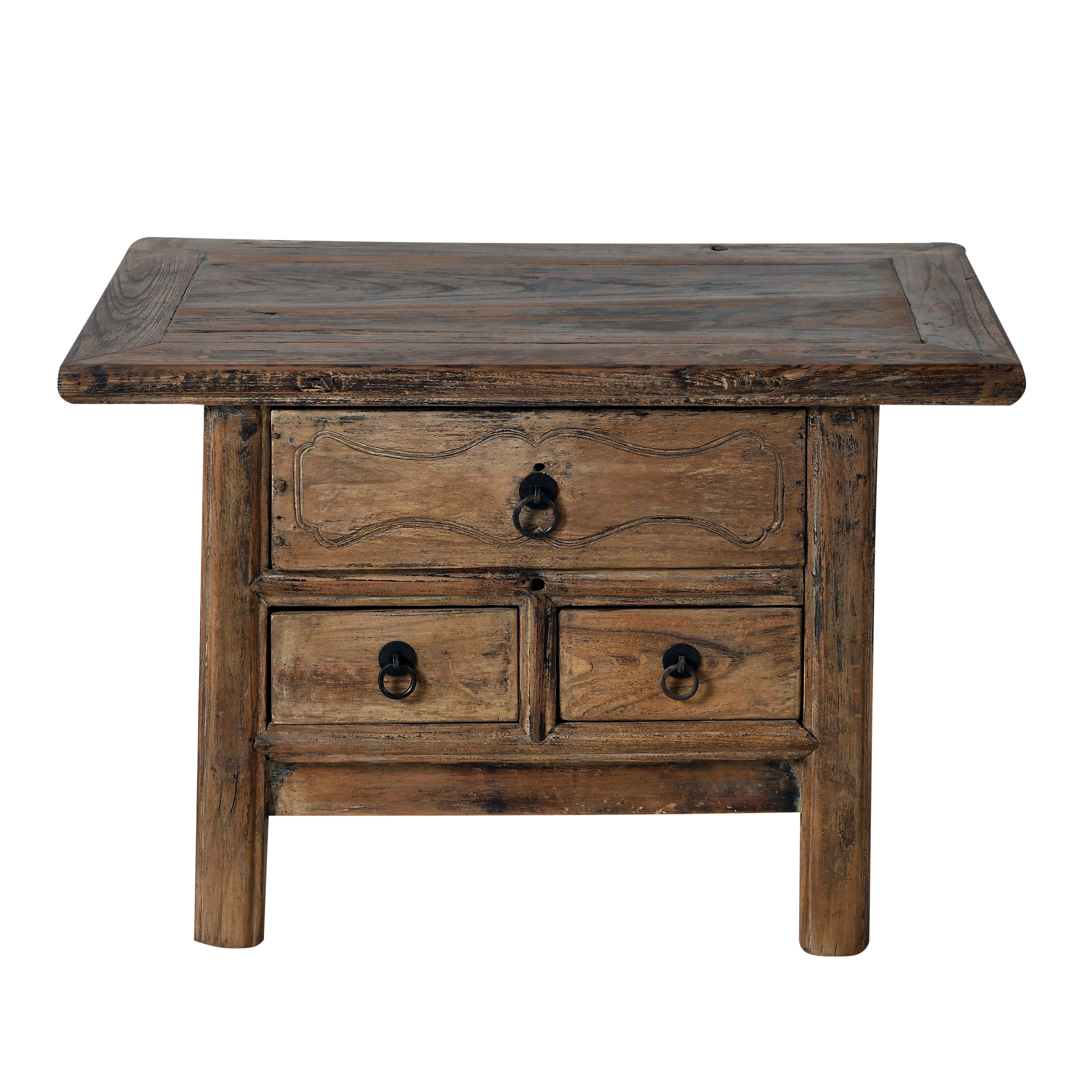 Haibei - Table de chevet chinoise en orme ancien