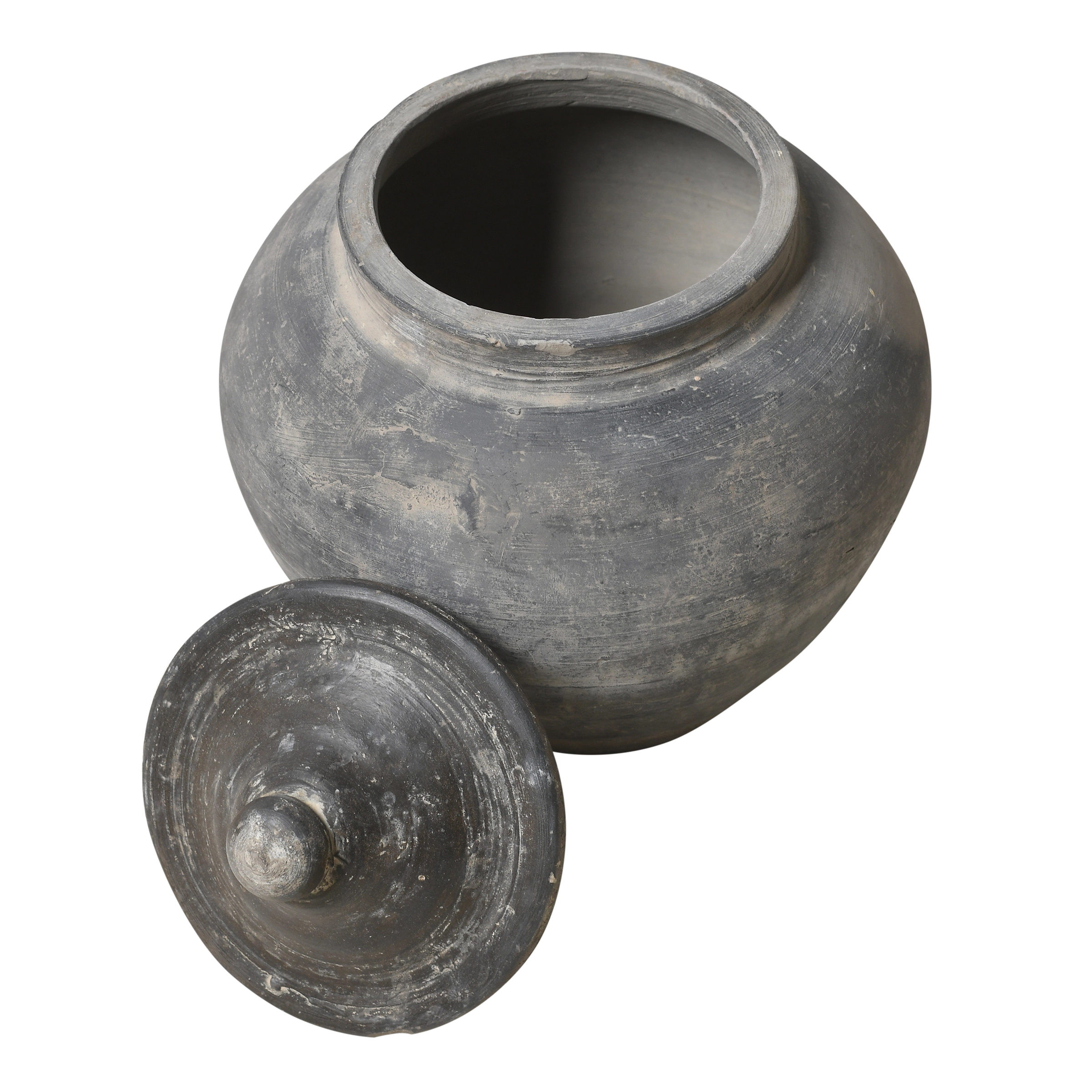 Yuxi - Pot utilitaire chinois gris à couvercle n°10 - vue 2