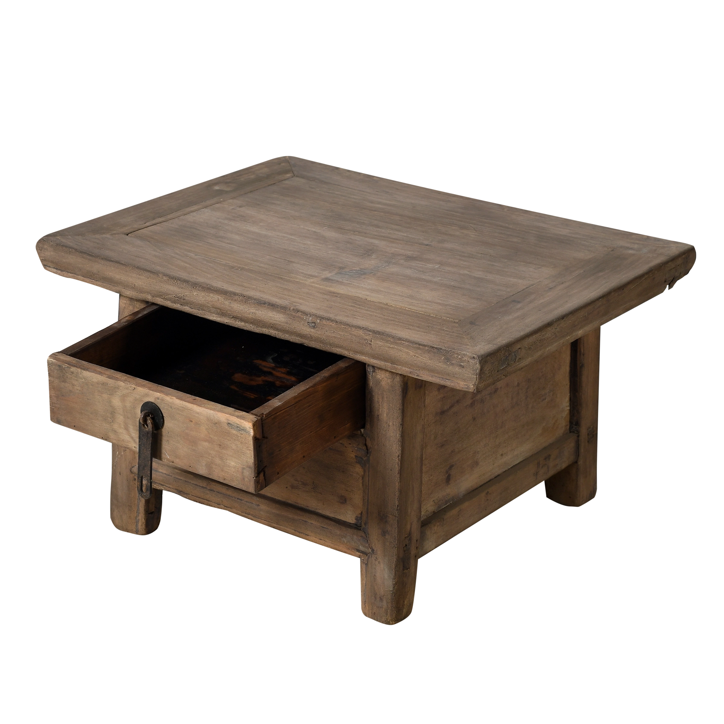 Haibei - Table de chevet chinoise en orme ancien n°5 - vue 3