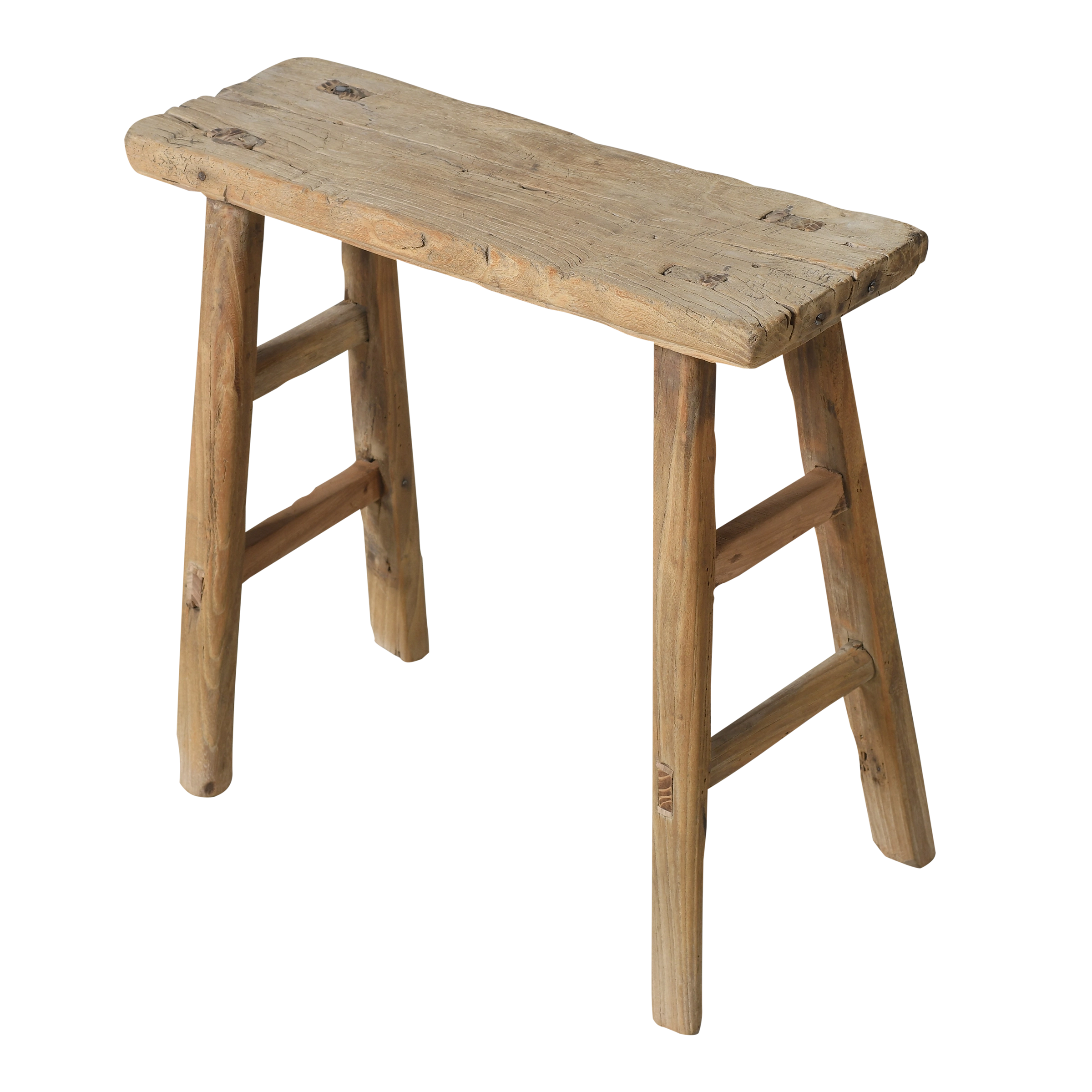 Zin - Tabouret chinois ancien en orme n°22 - vue 2