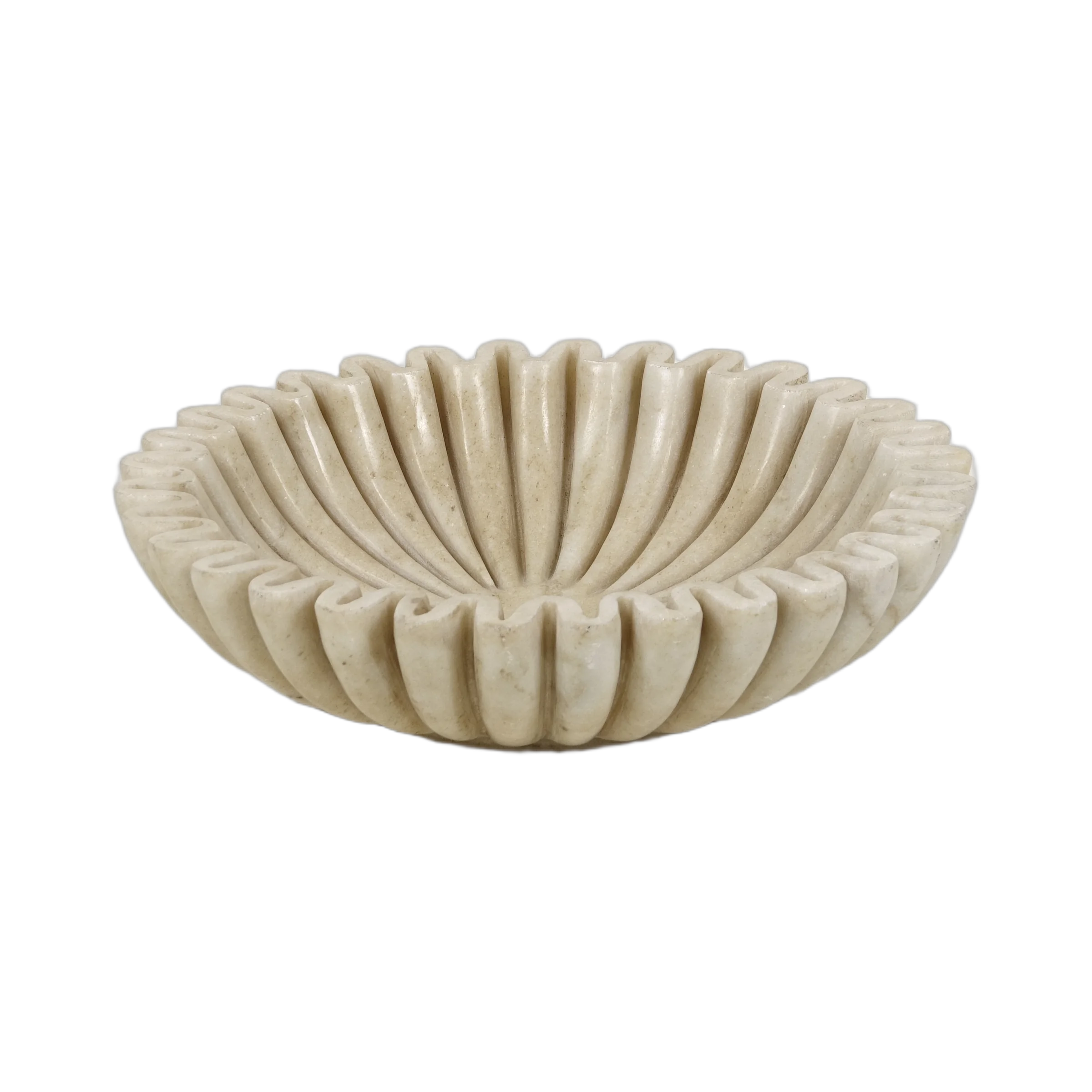 Makrana - Coupe en marbre blanc sculpté n°5