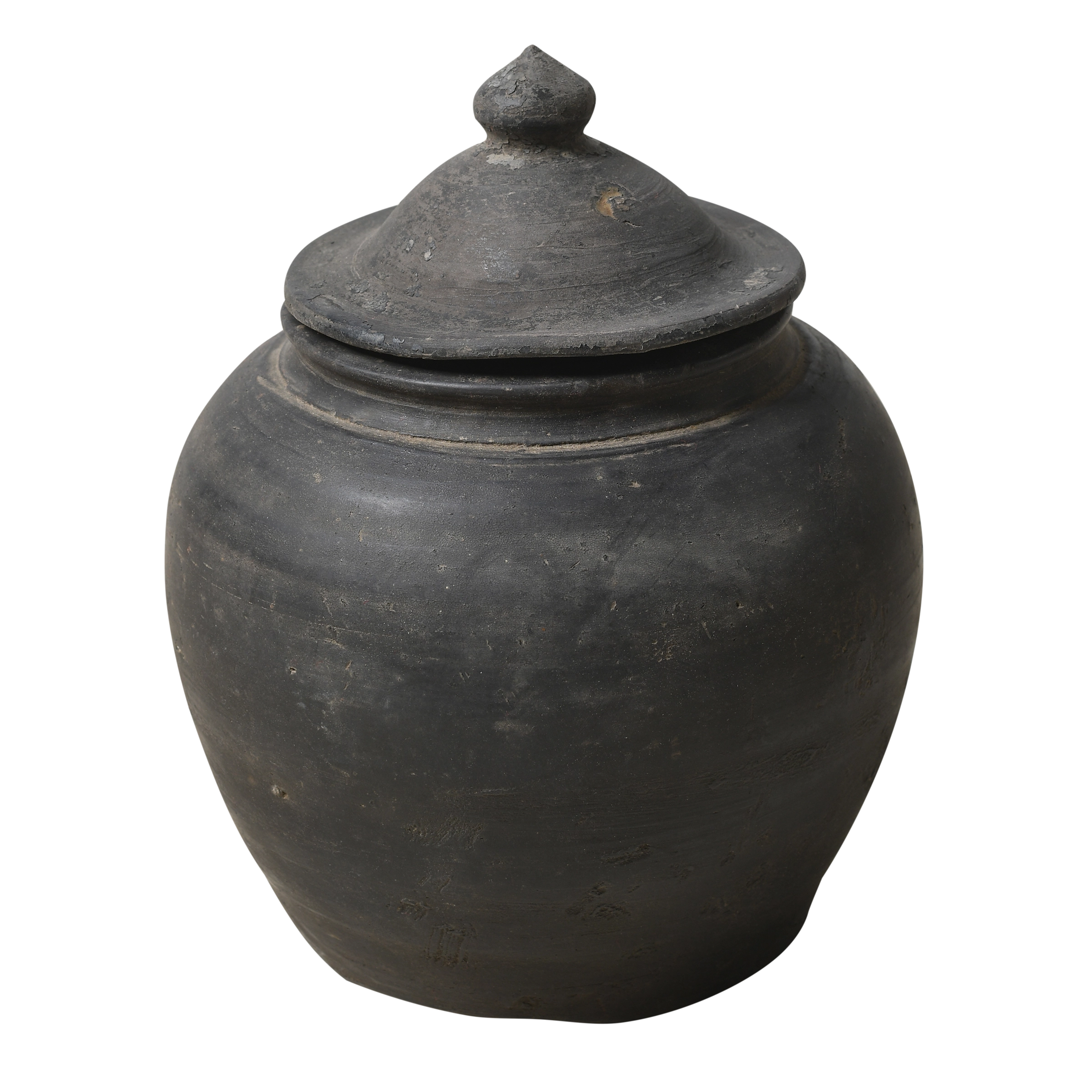 Yuxi - Pot utilitaire chinois gris à couvercle n°9