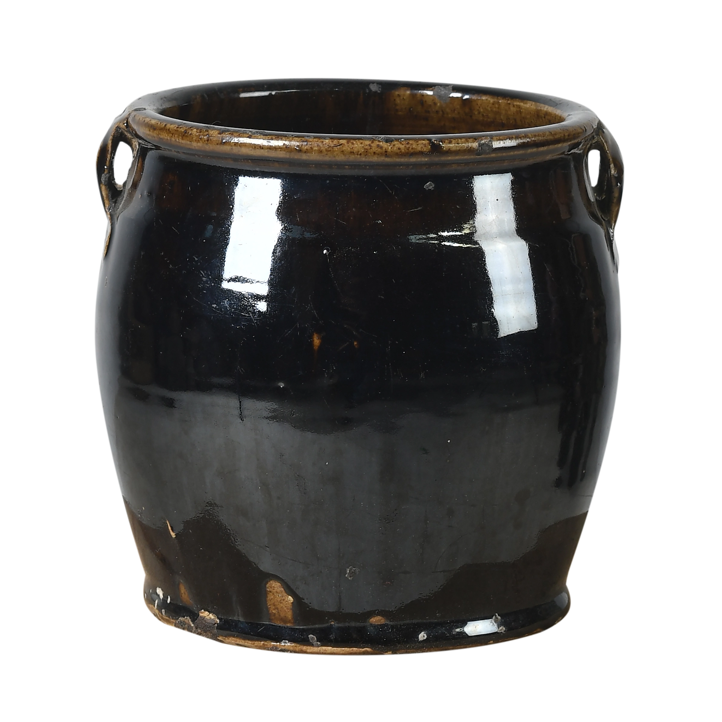 Hú - Pot à confit chinois émaillé noir n°1