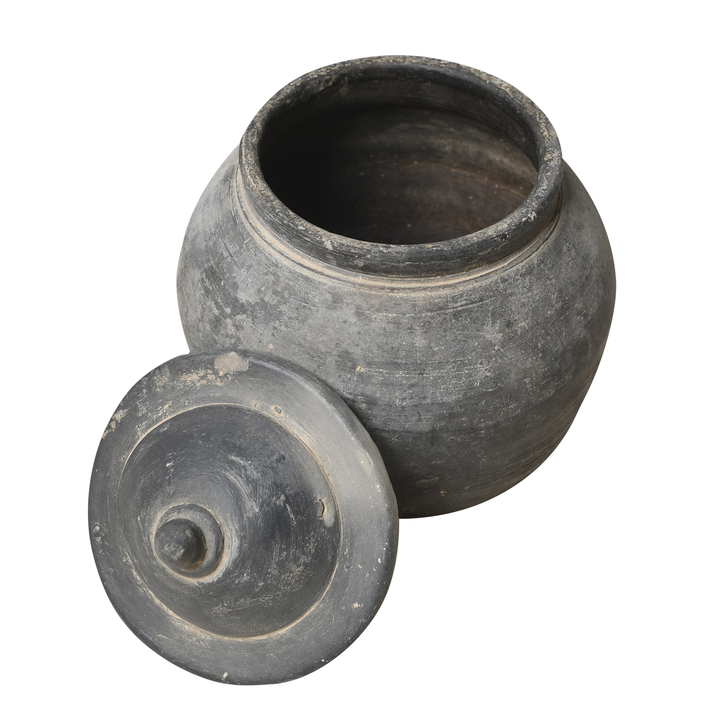 Yuxi - Pot utilitaire chinois gris à couvercle n°15 - vue 2