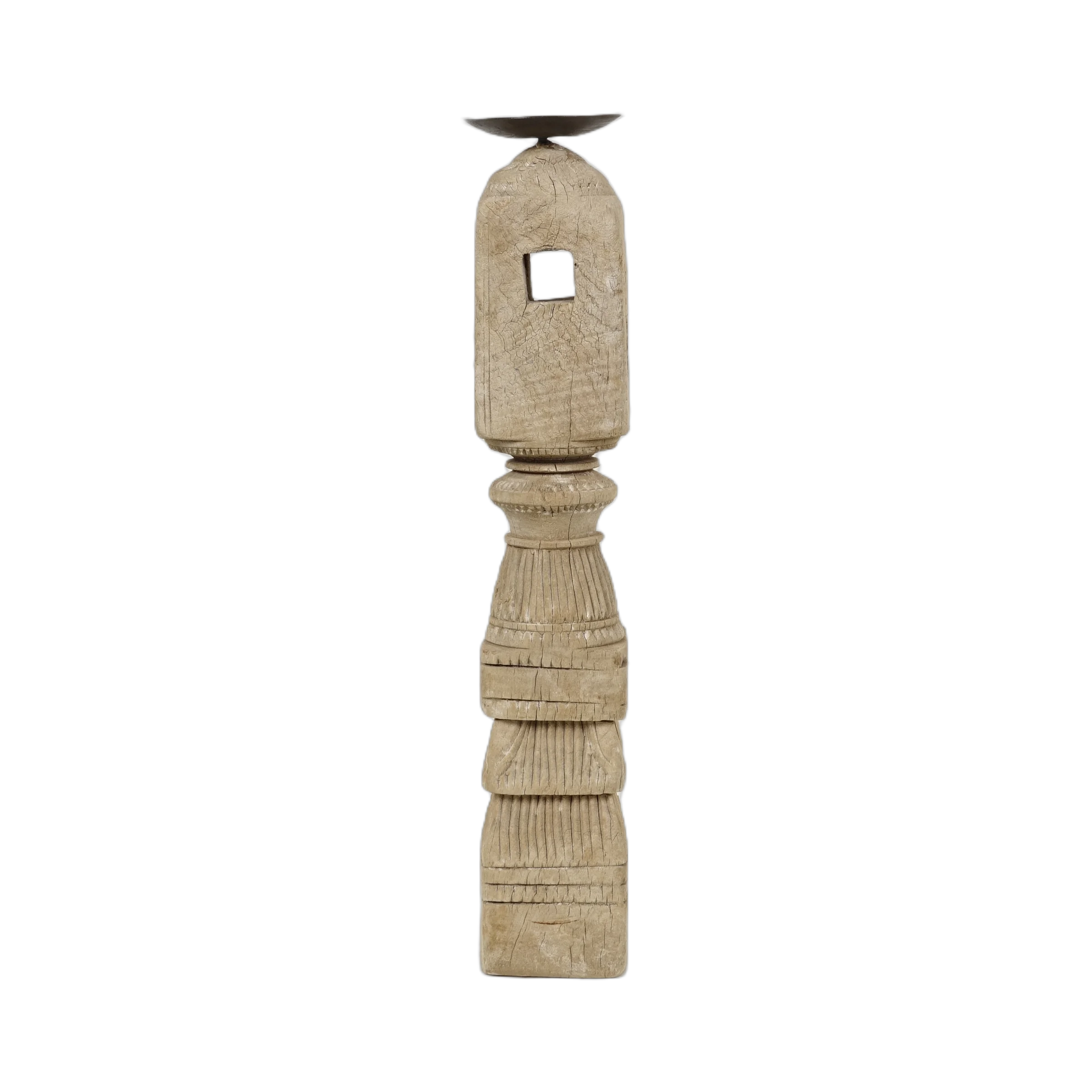 Raas - Bougeoir en bois clair sculpté n°5