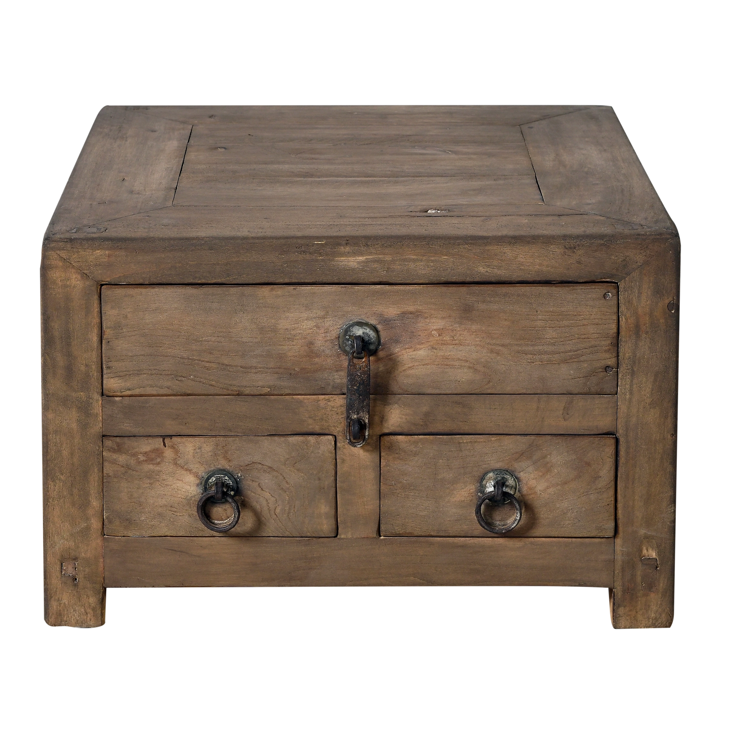 Haibei - Table de chevet chinoise en orme ancien n°3