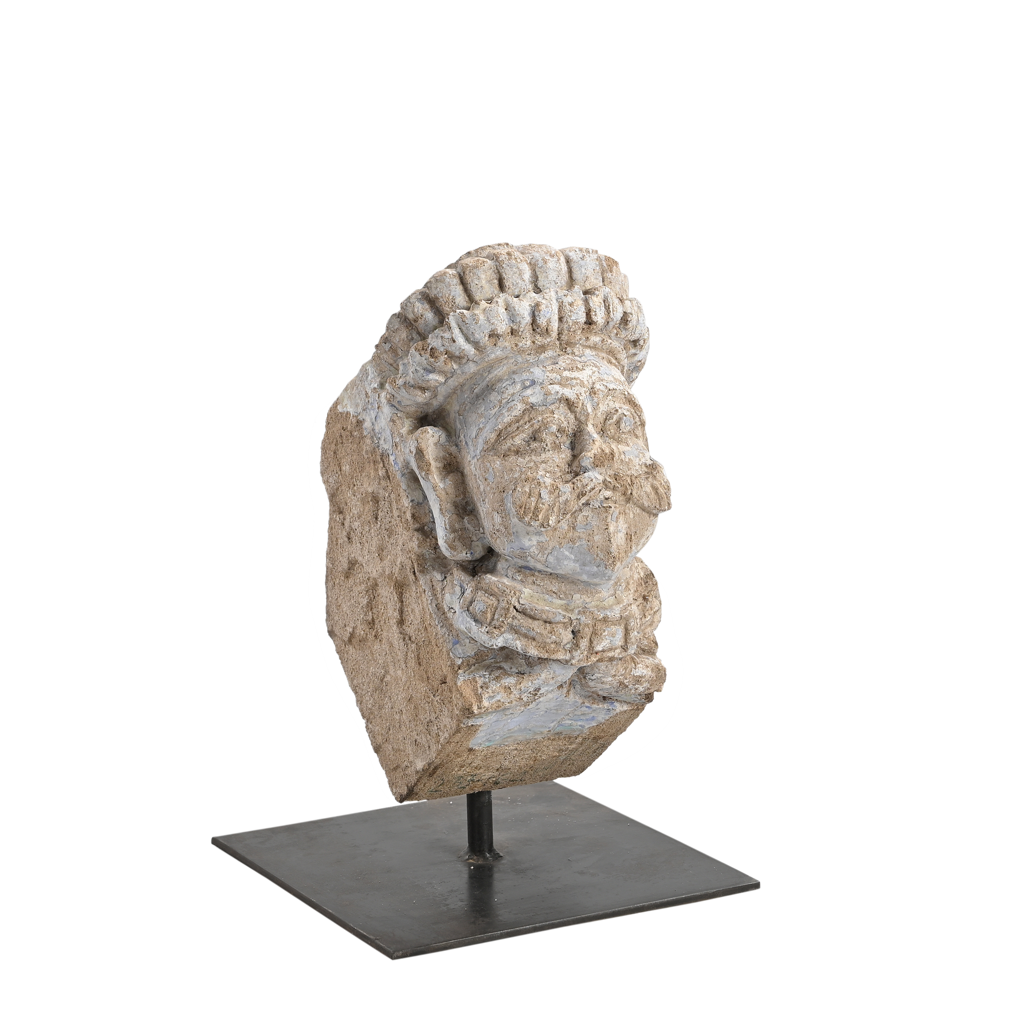 Jhareli - Tête sculptée en pierre n°3