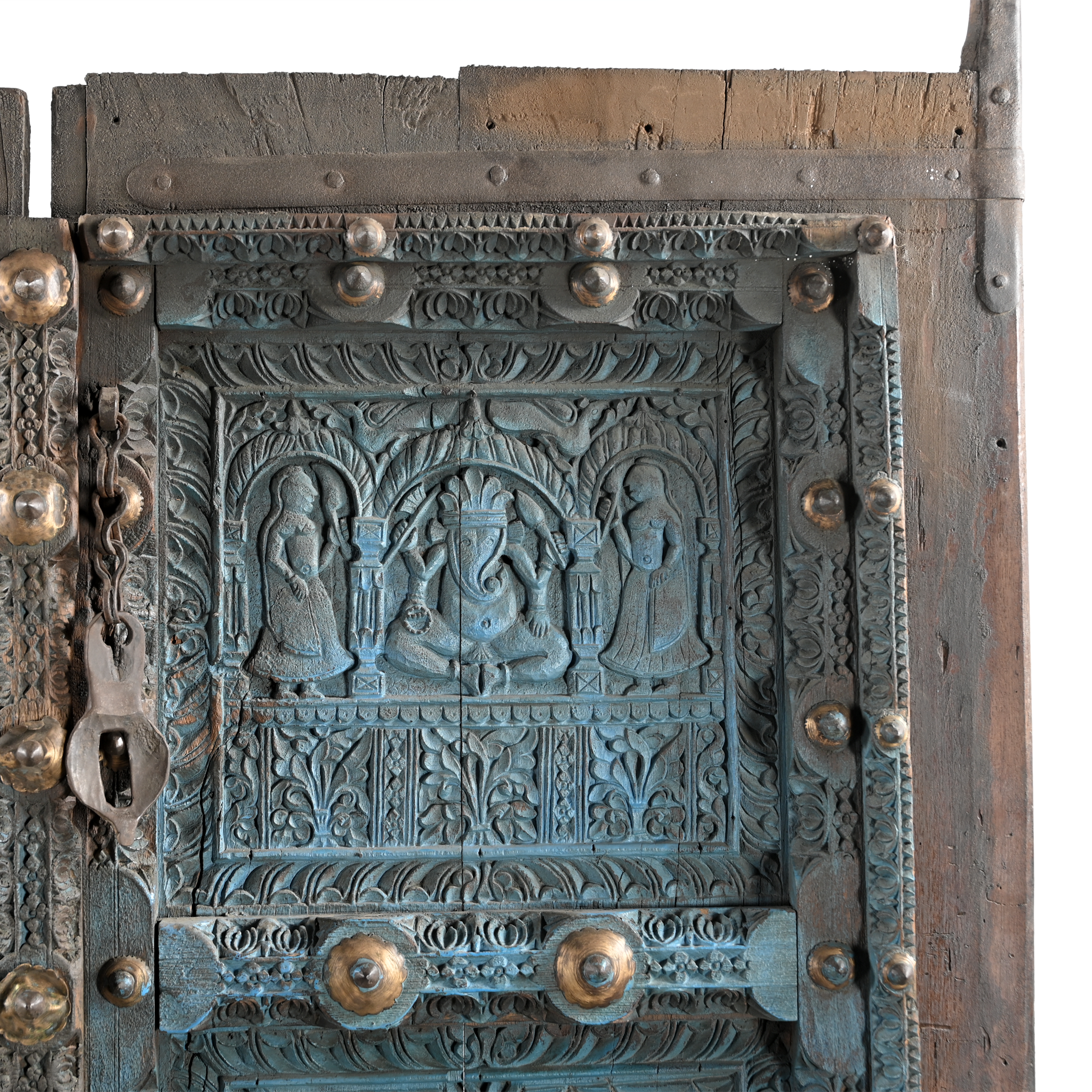 Nalbari - Porte ancienne sculptée et patinée