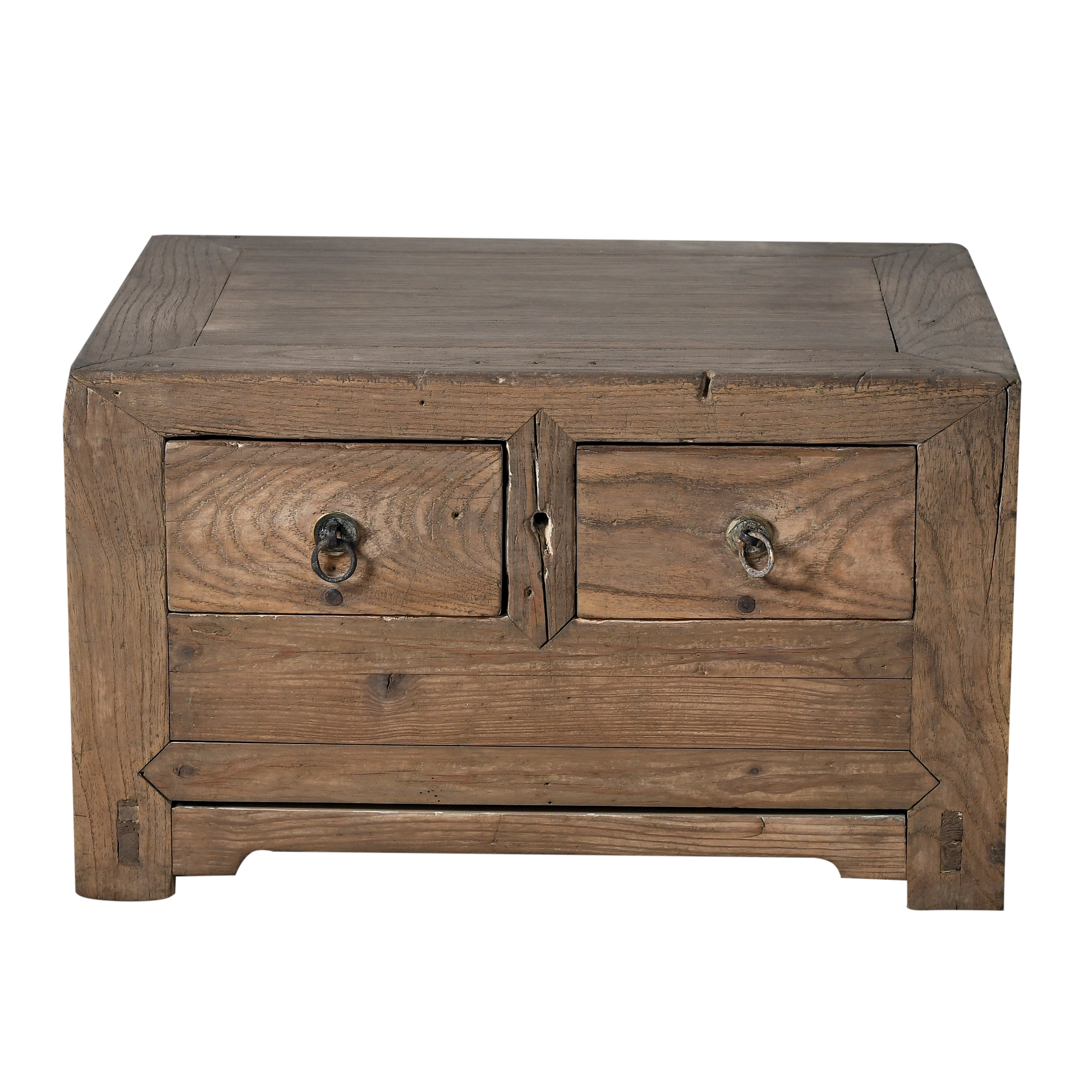 Haibei - Table de chevet chinoise en orme ancien n°2