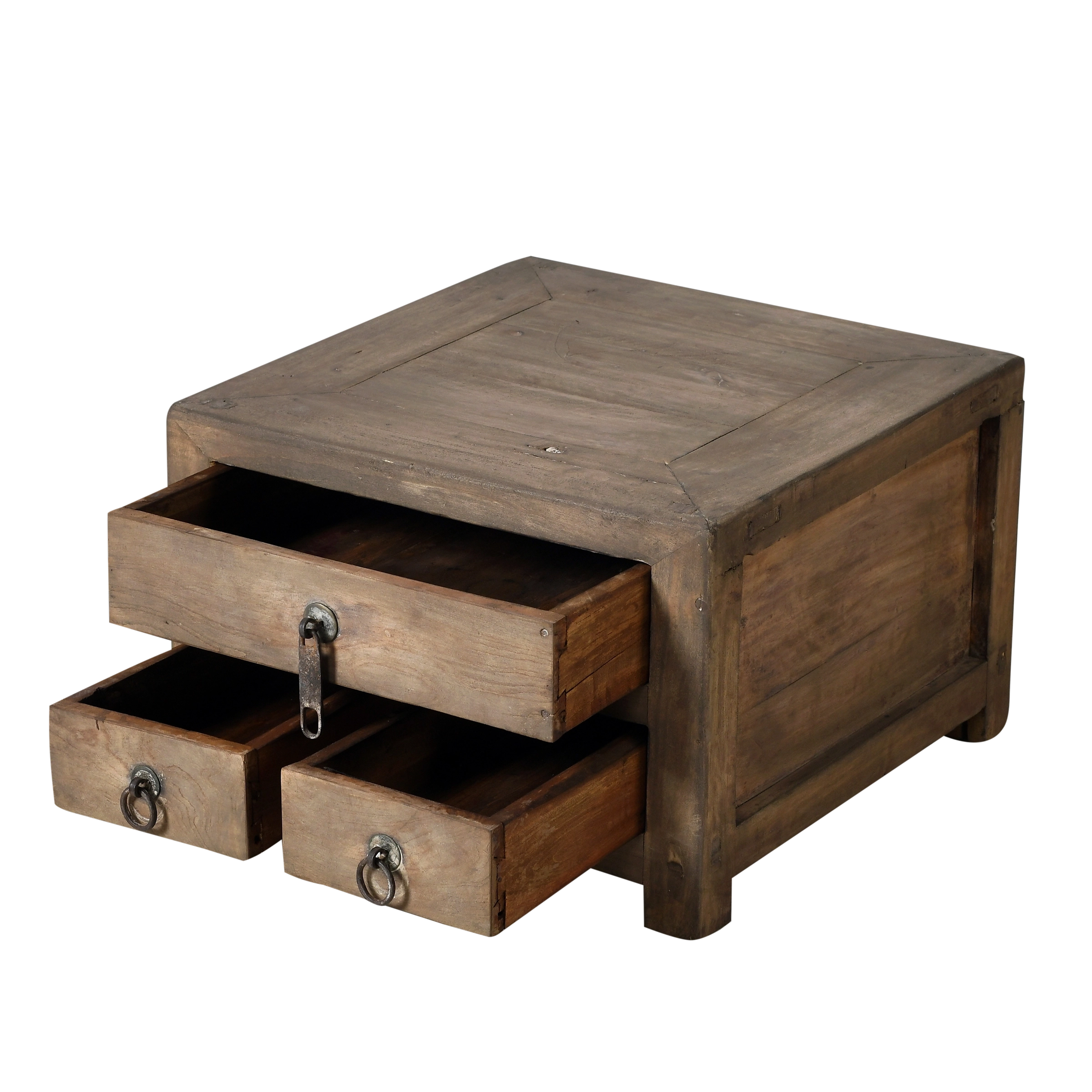 Haibei - Table de chevet chinoise en orme ancien n°3 - vue 3