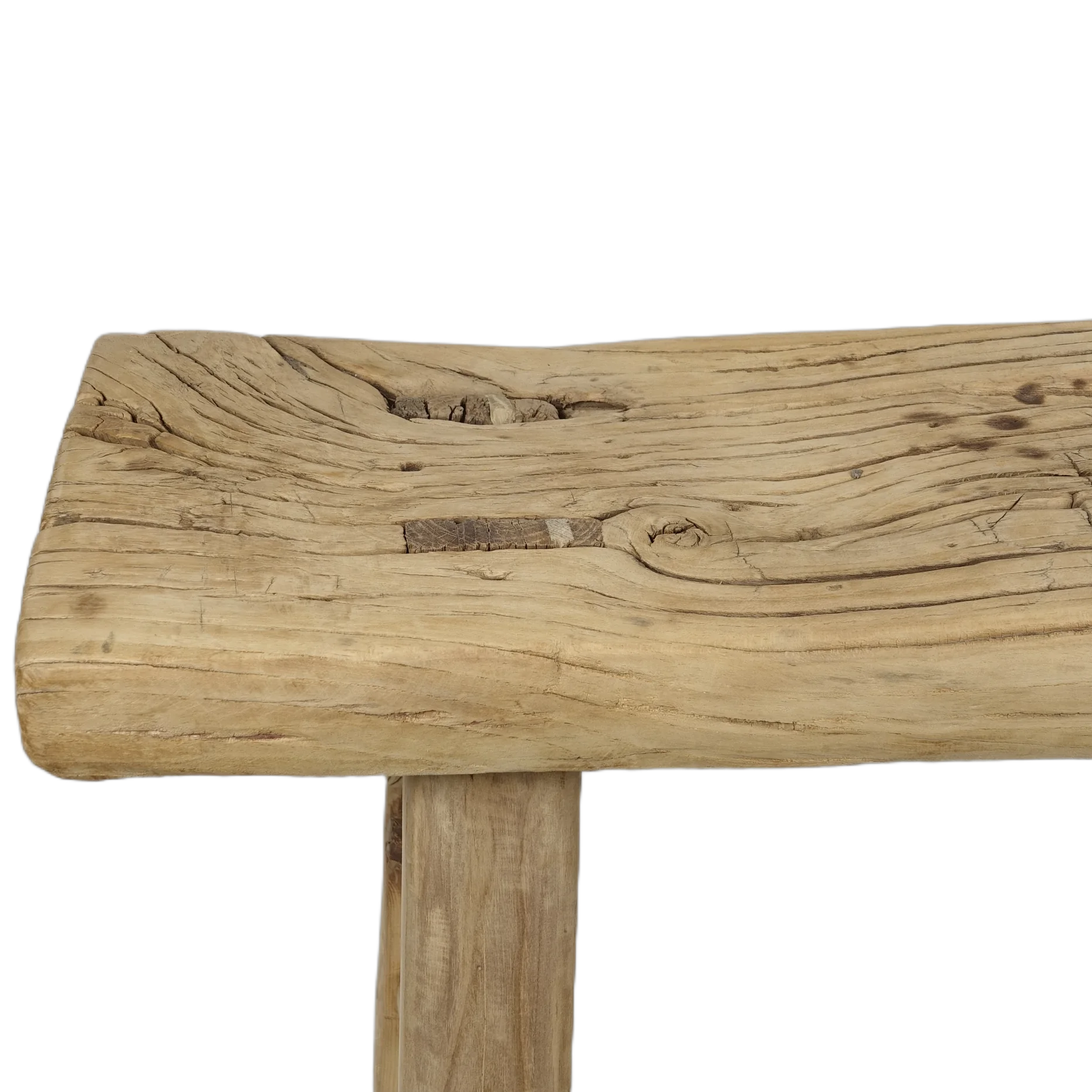 Zao - Tabouret rectangulaire en orme ancien n°13