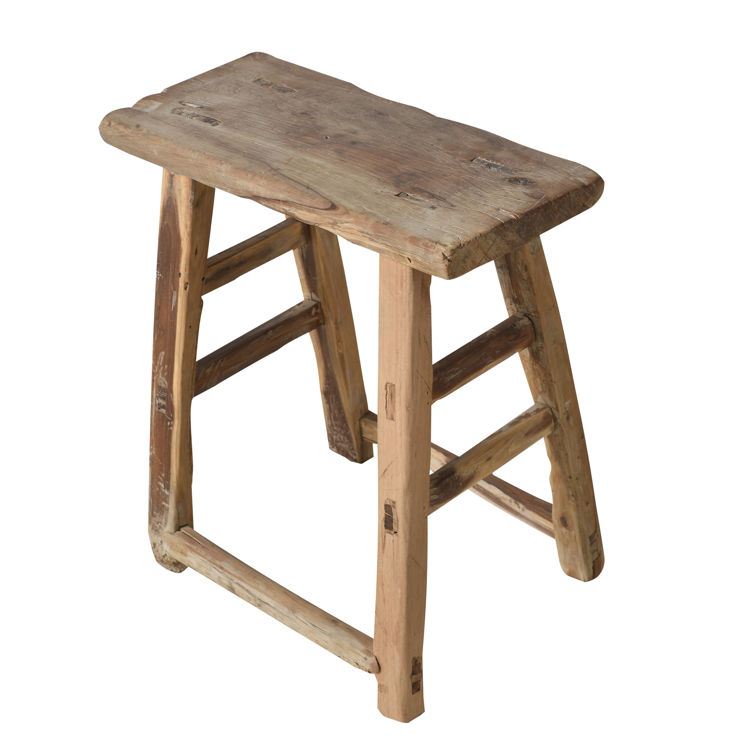 Zin - Tabouret chinois ancien en orme n°15 - vue 2