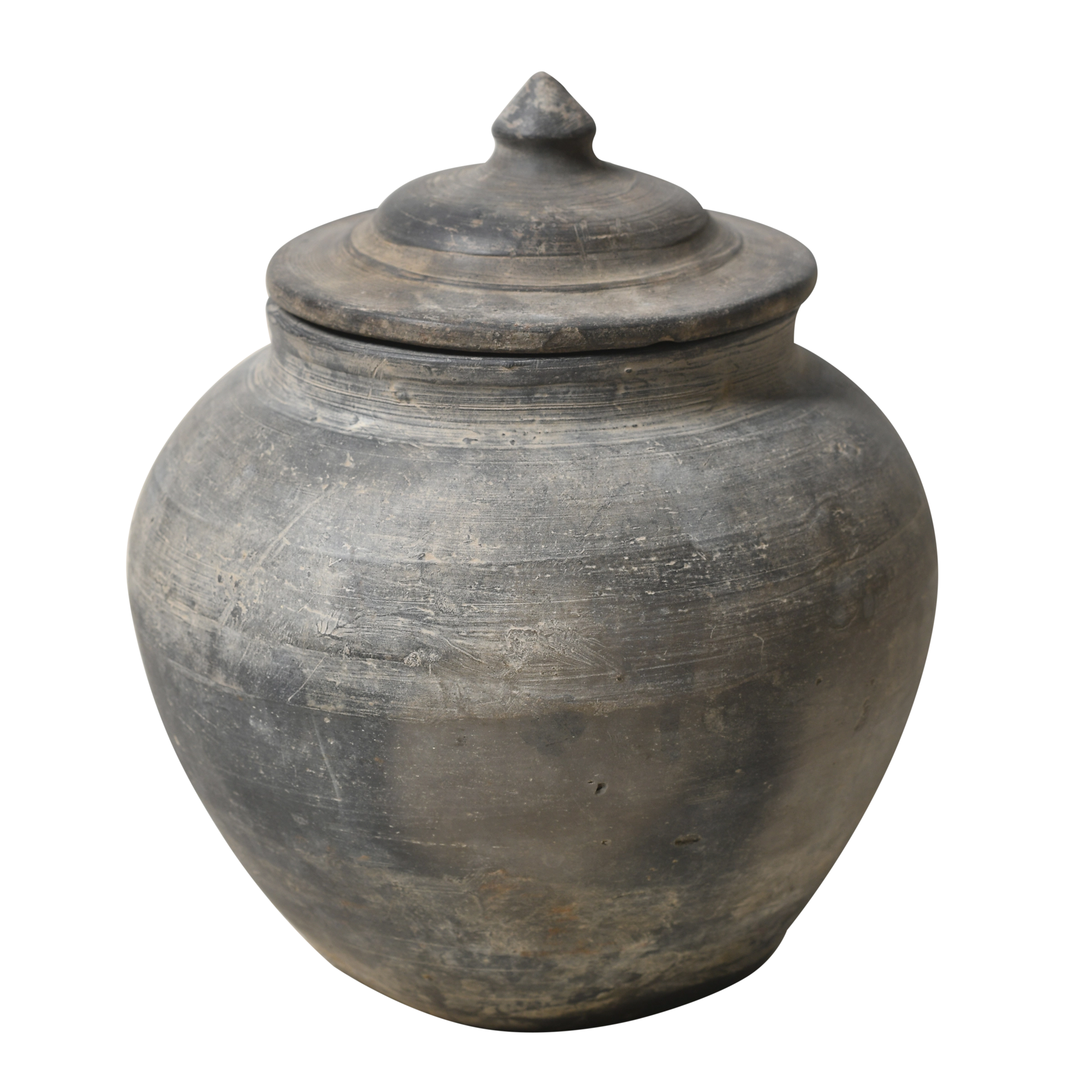 Yuxi - Pot utilitaire chinois gris à couvercle n°11