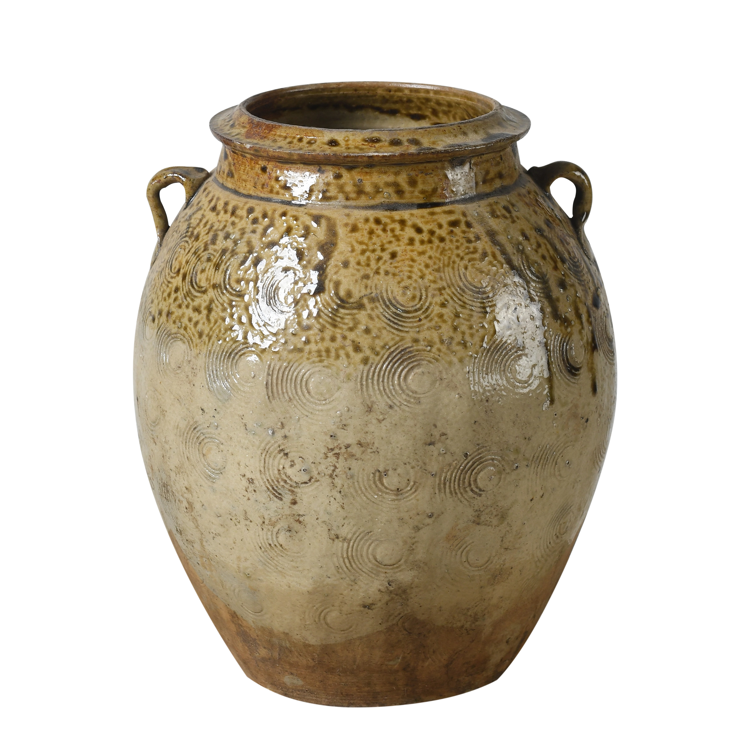 Zhenli – Pot ancien en grès à motifs concentriques n°12