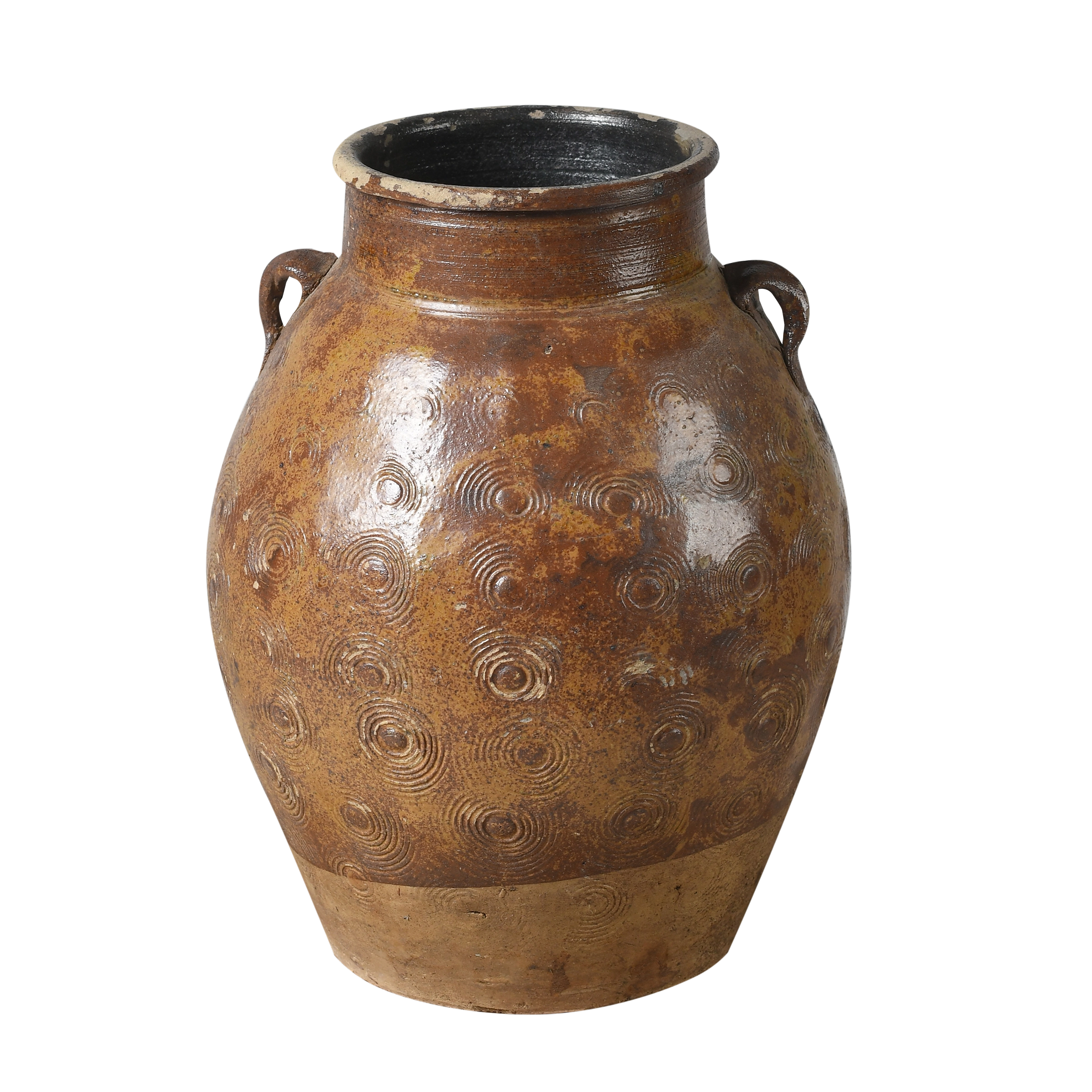 Zhenli – Pot ancien en grès à motifs concentriques n°8