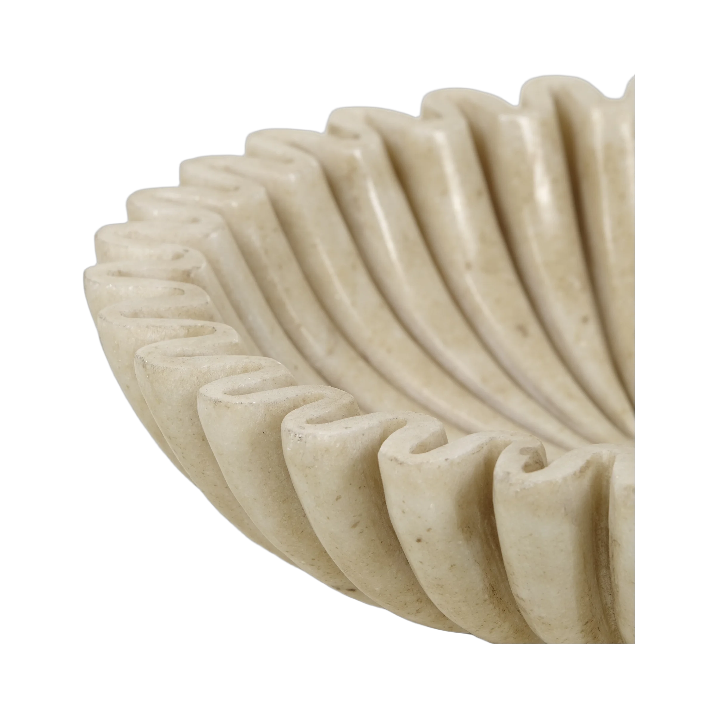 Makrana - Coupe en marbre blanc sculpté n°5