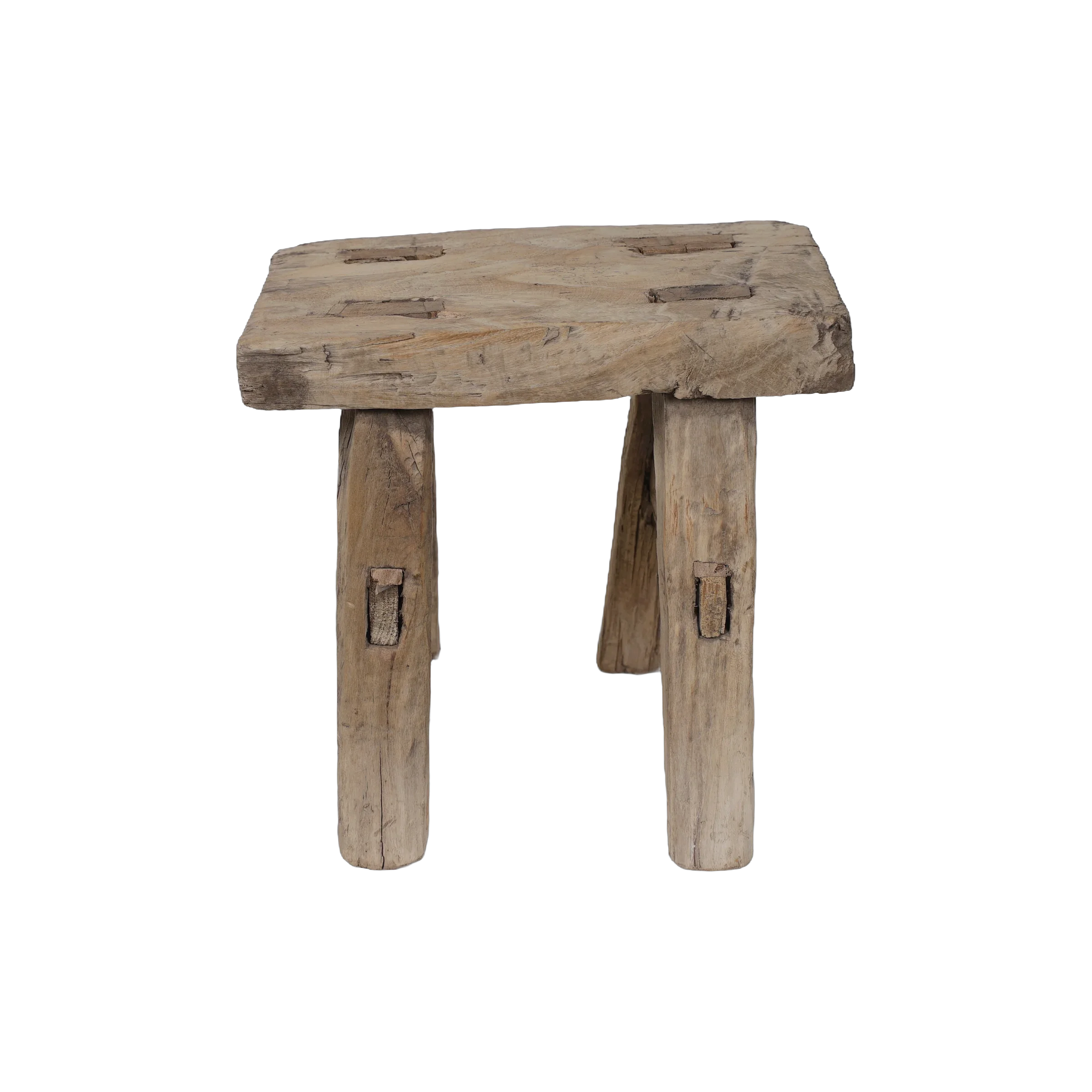 Nuo - Tabouret miniature en orme ancien n°3 - vue 2