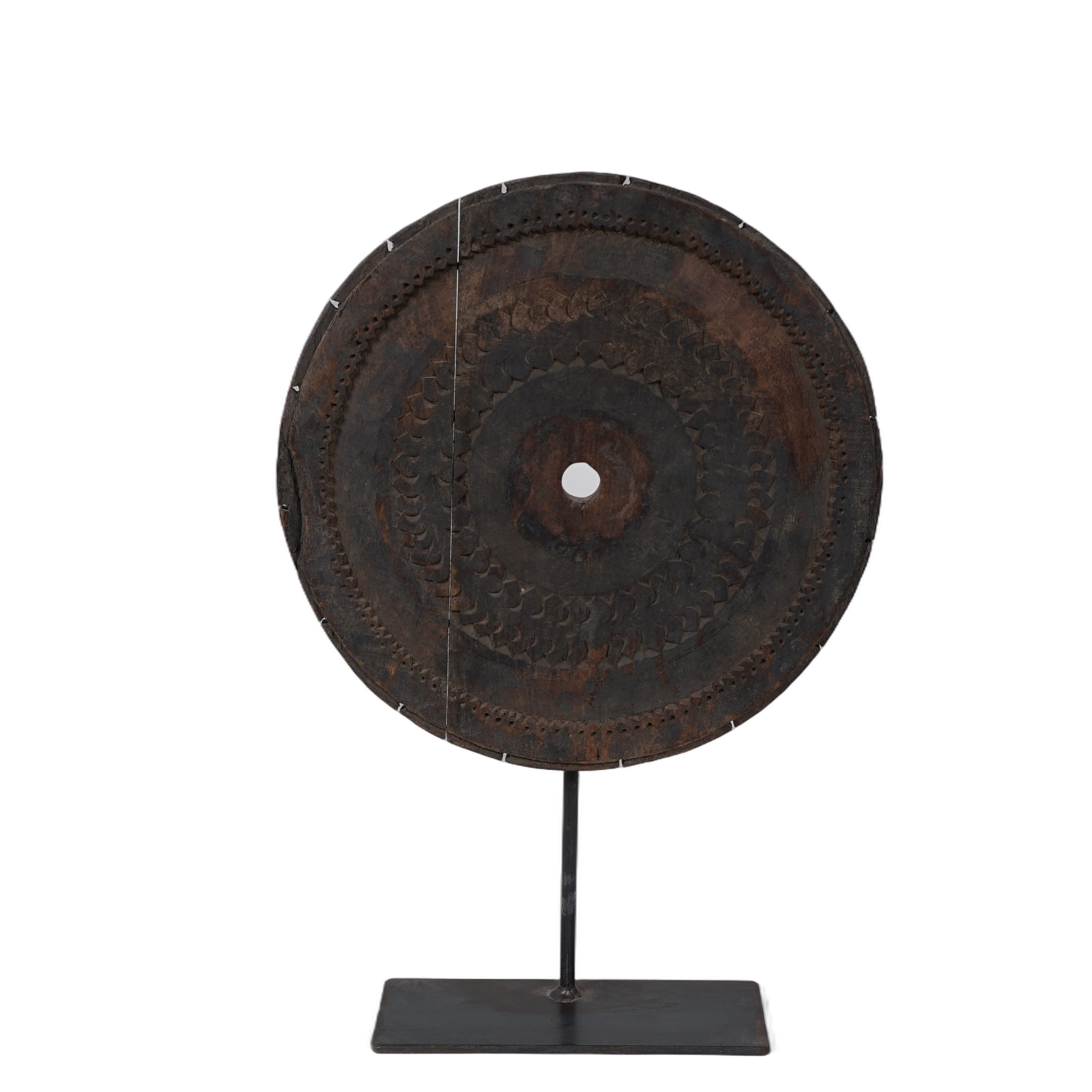 Mandal - Roue en bois indienne sur pied n°4