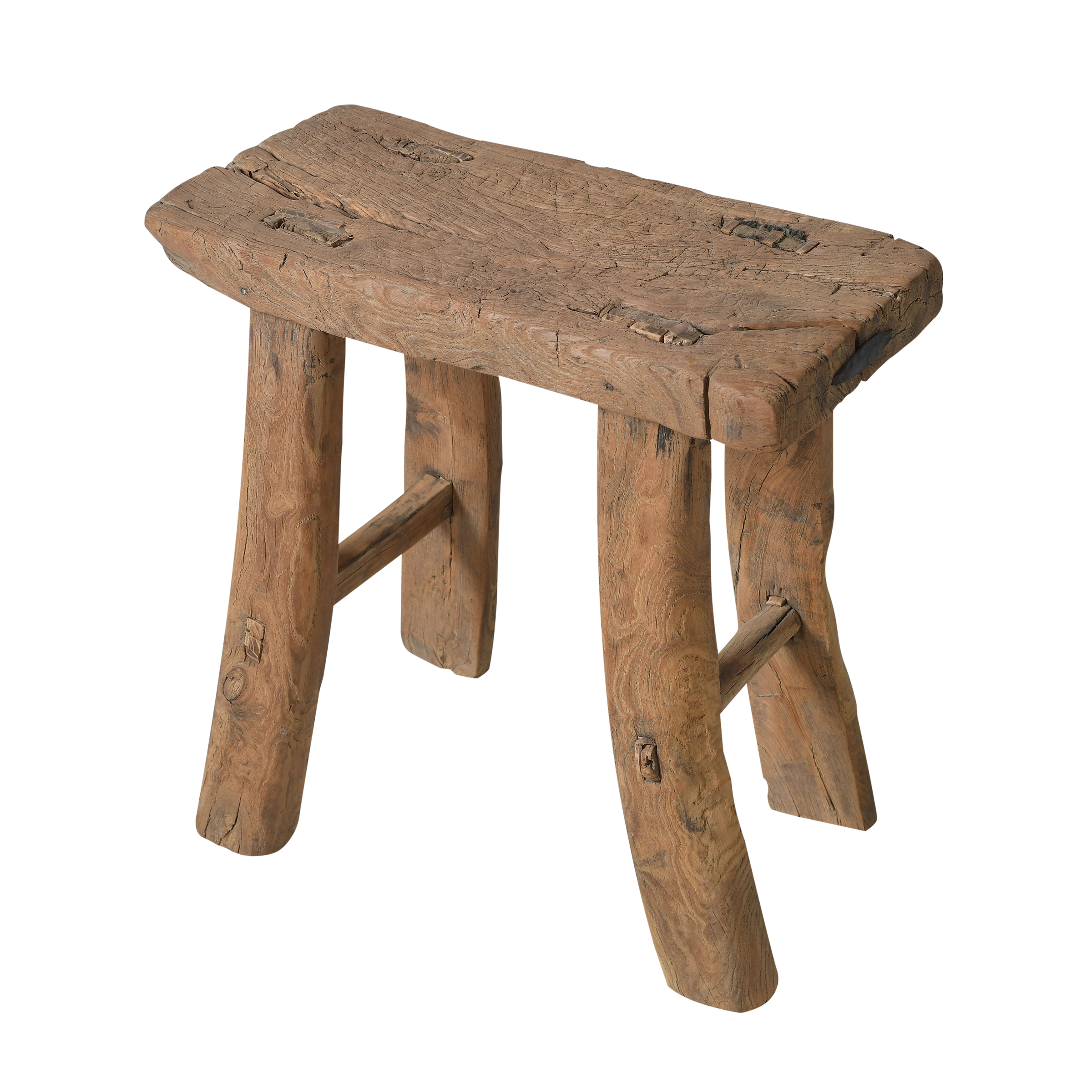 Zin - Tabouret chinois ancien en orme n°11 - vue 2