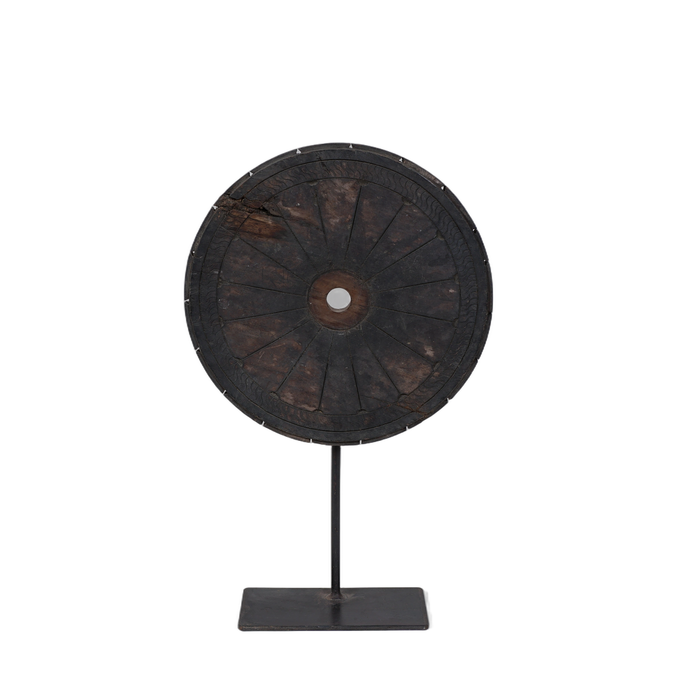 Mandal - Roue en bois indienne sur pied n°7