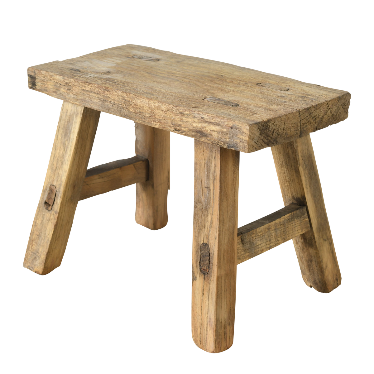 Nuo - Mini tabouret ancien en orme n°48 - vue 2