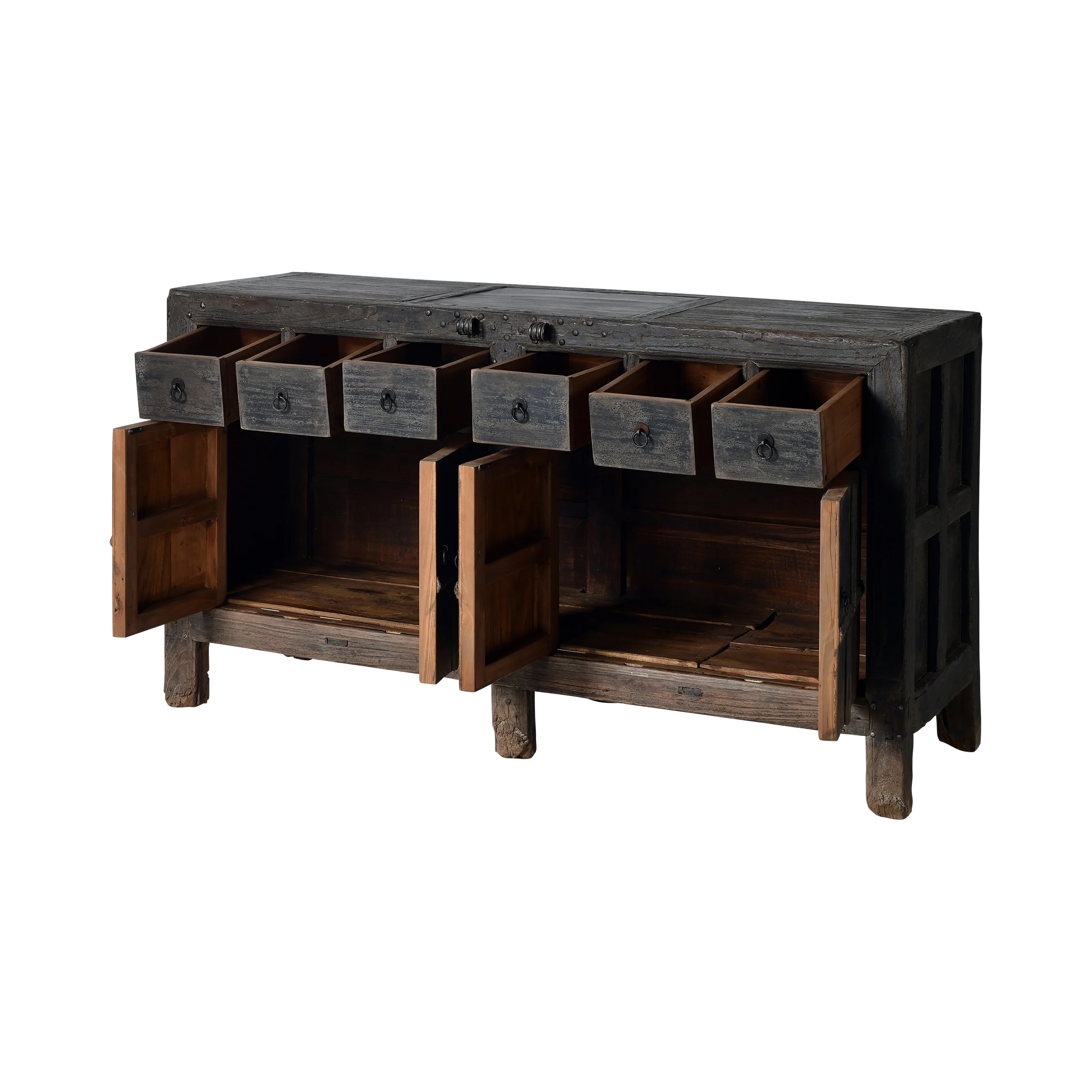 Qingdao - Buffet chinois ancien en orme massif n°6