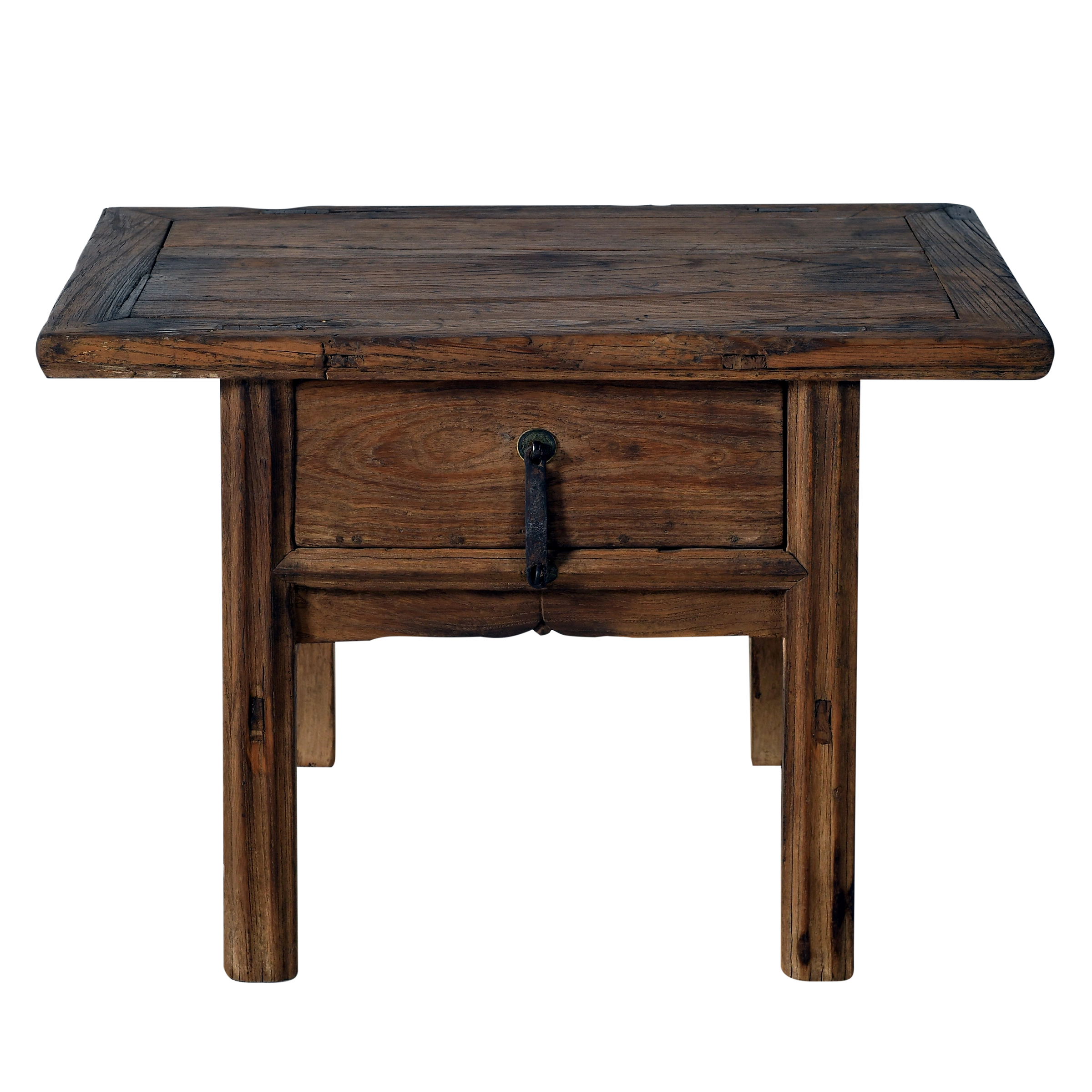 Haibei - Table de chevet chinoise en orme ancien n°1