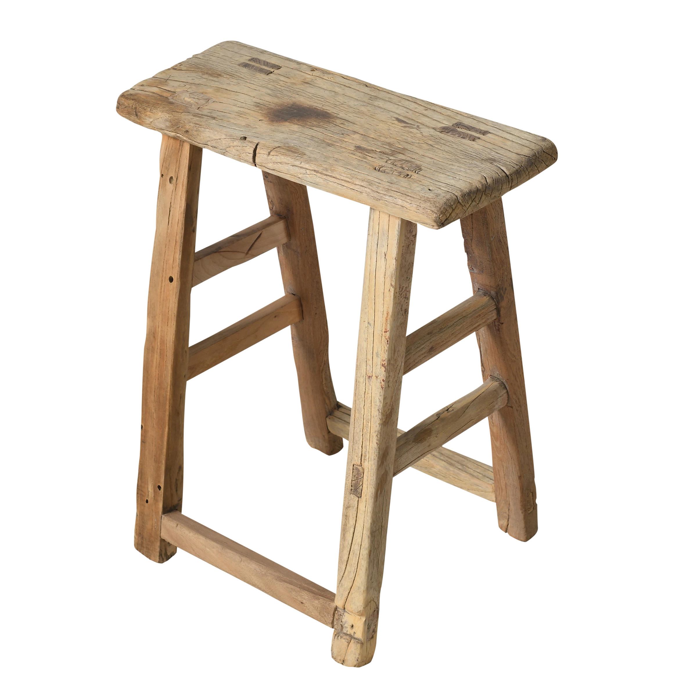 Zin - Tabouret chinois ancien en orme n°18 - vue 2