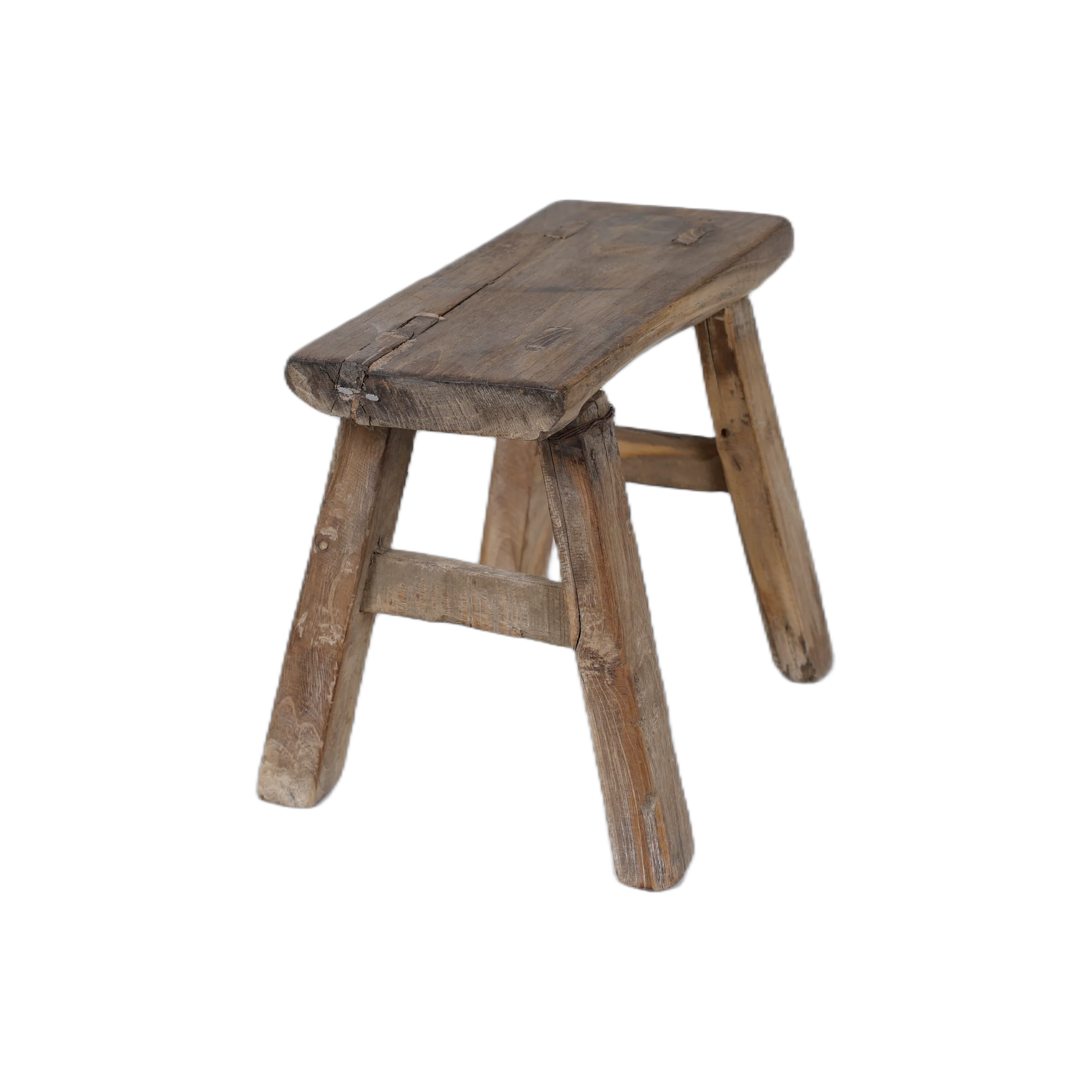 Nuo - Tabouret miniature en orme ancien n°1 - vue 3