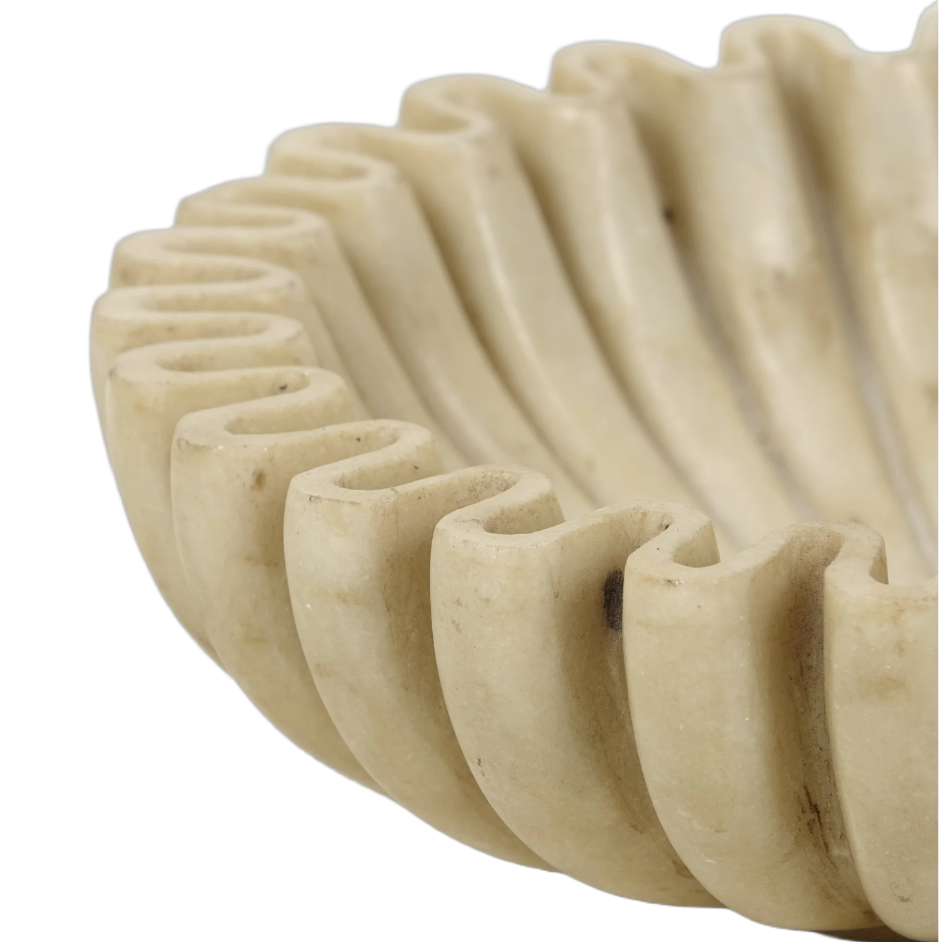 Makrana - Coupe en marbre blanc sculpté n°9