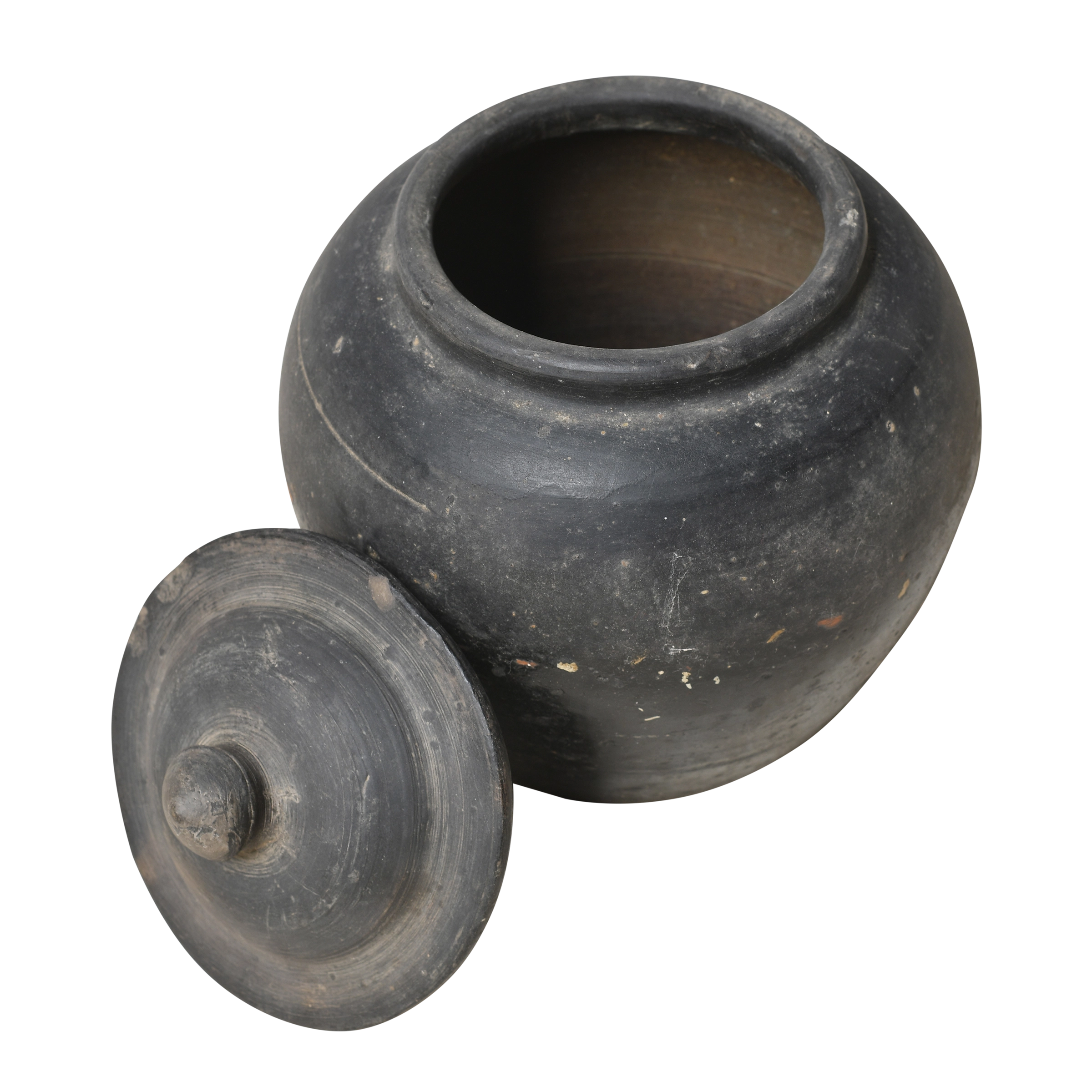 Yuxi - Pot utilitaire chinois gris à couvercle n°5 - vue 2