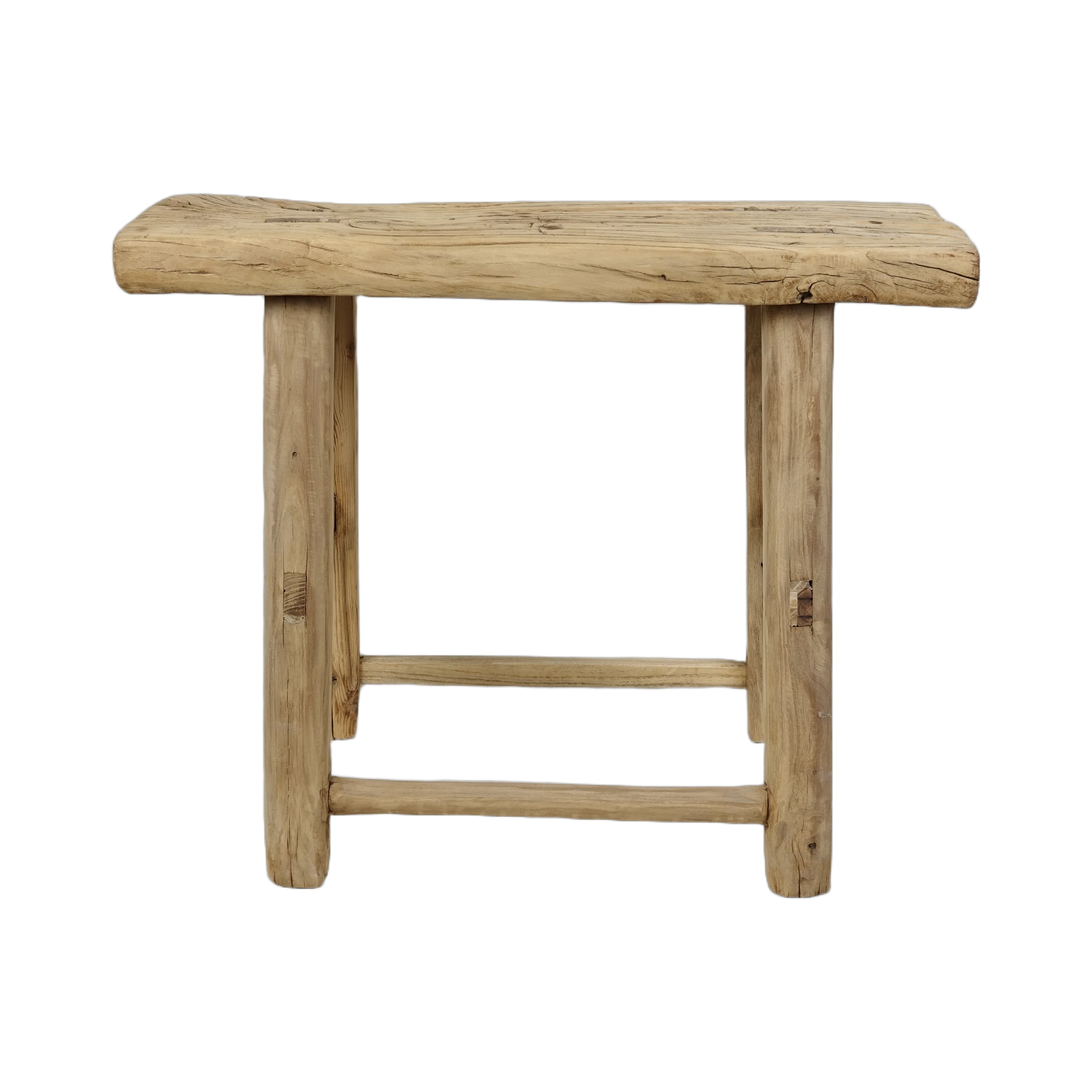 Zao - Tabouret rectangulaire en orme ancien n°13