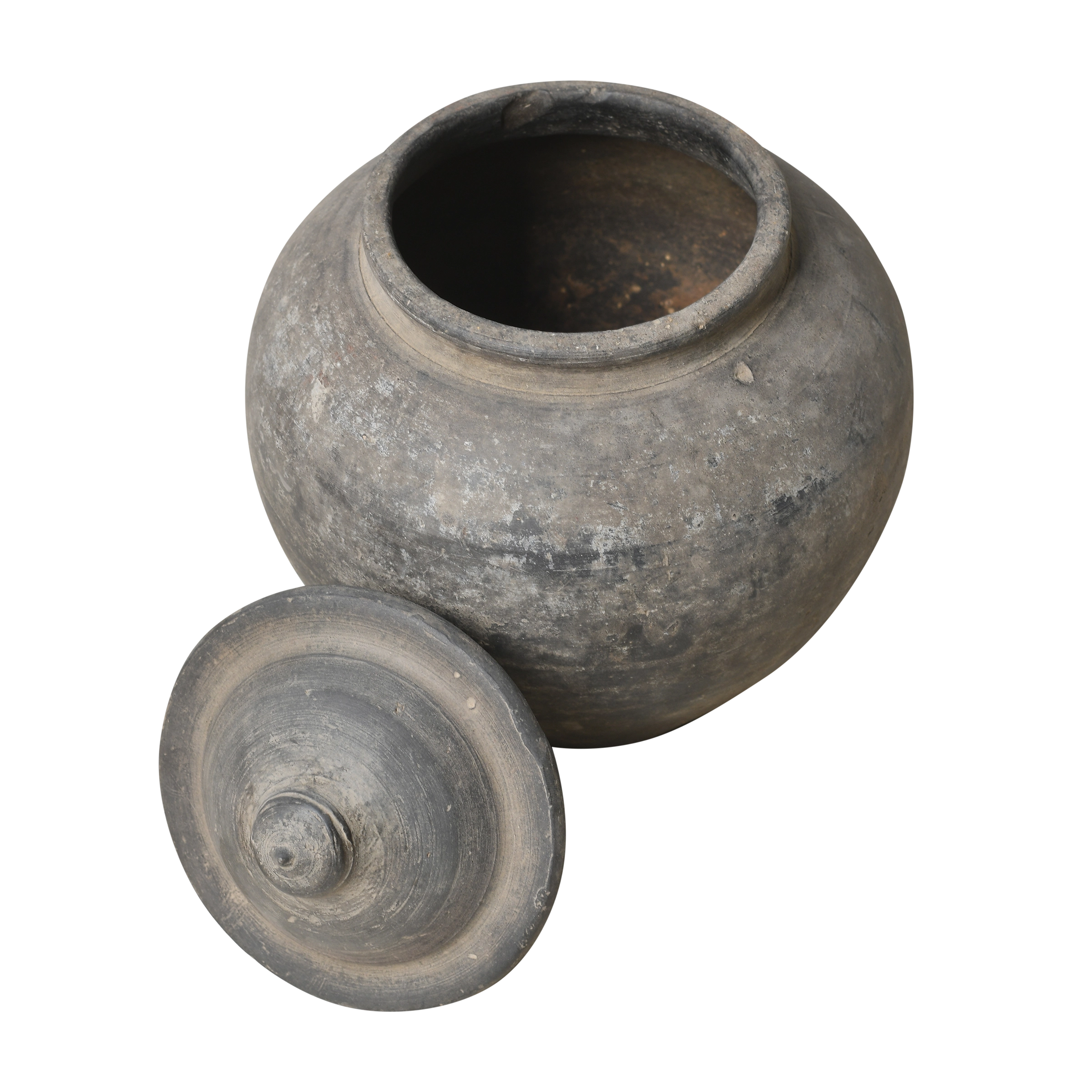 Yuxi - Pot utilitaire chinois gris à couvercle n°7 - vue 2