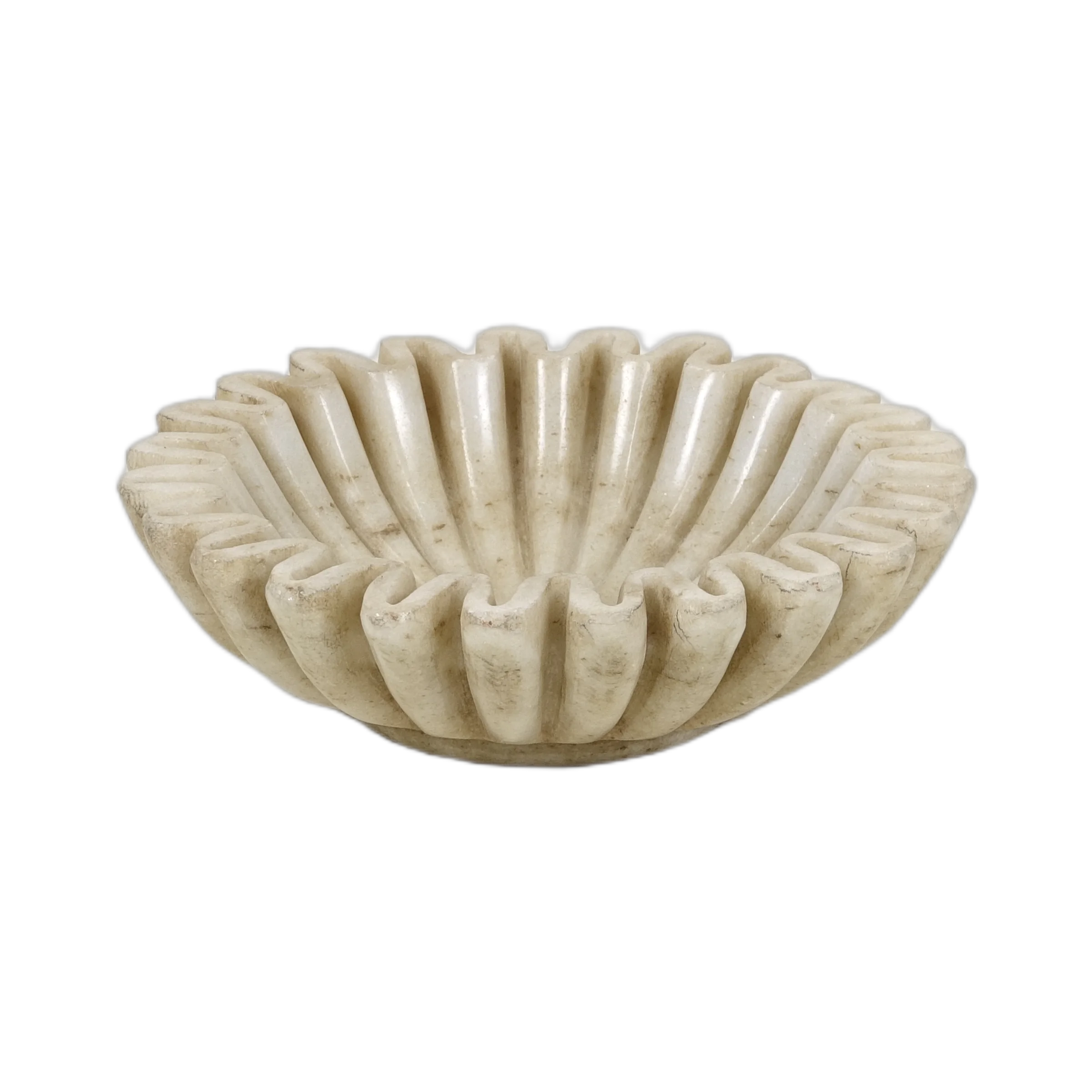 Makrana - Coupe en marbre blanc sculpté n°7