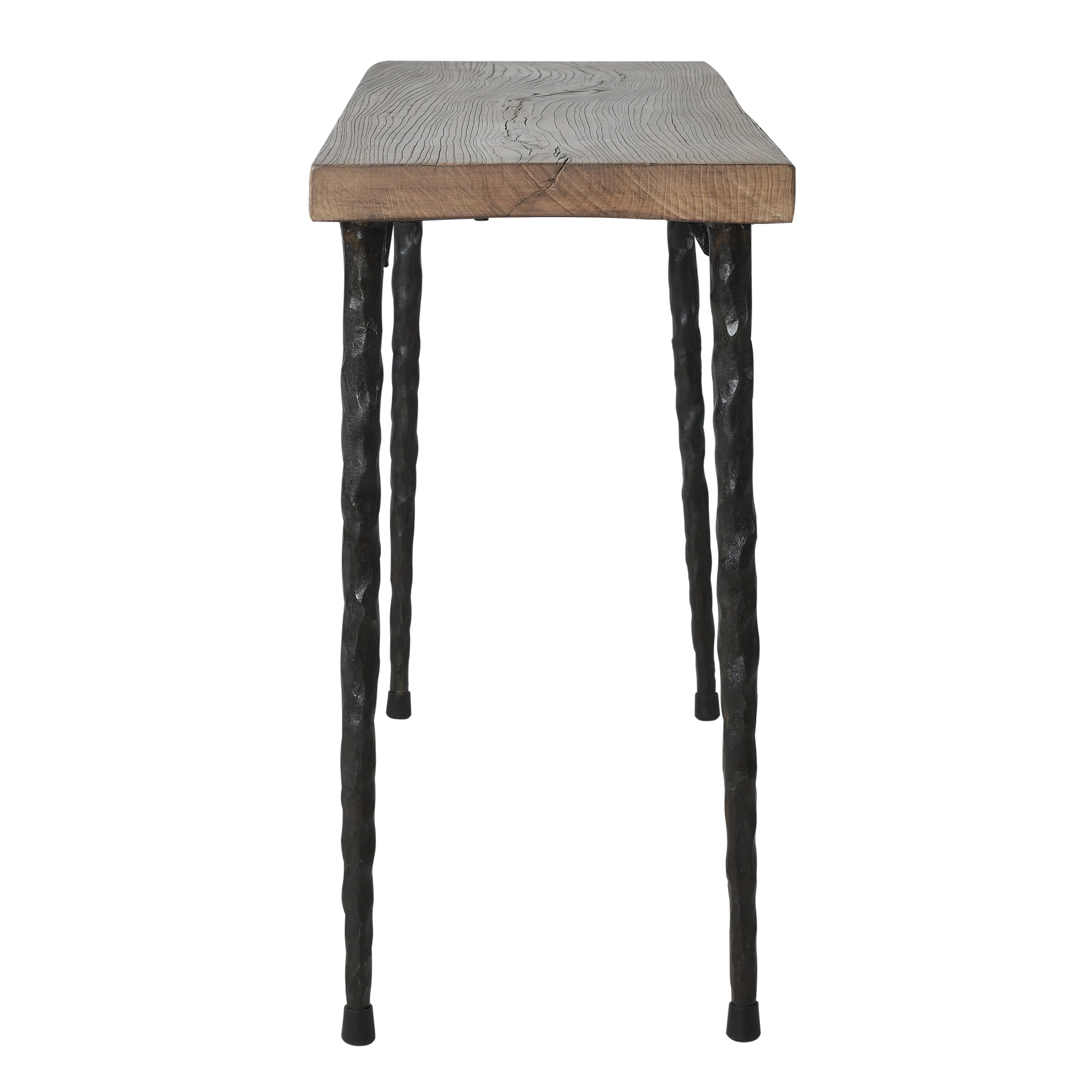 Haidong - Console fine avec plateau ancien en orme et pieds en fer n°2 - vue 3