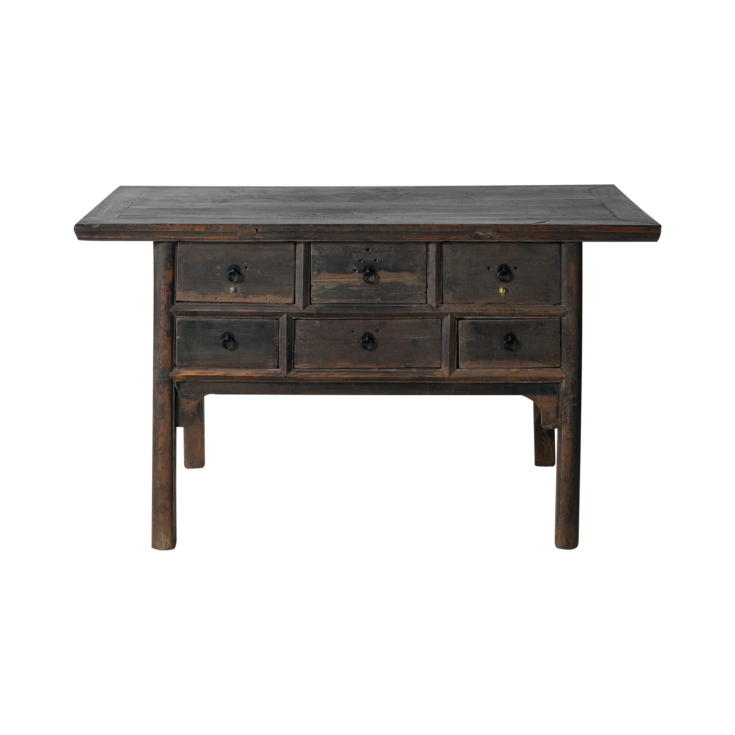 Longnan - Ancienne console chinoise en orme à tiroirs n°1