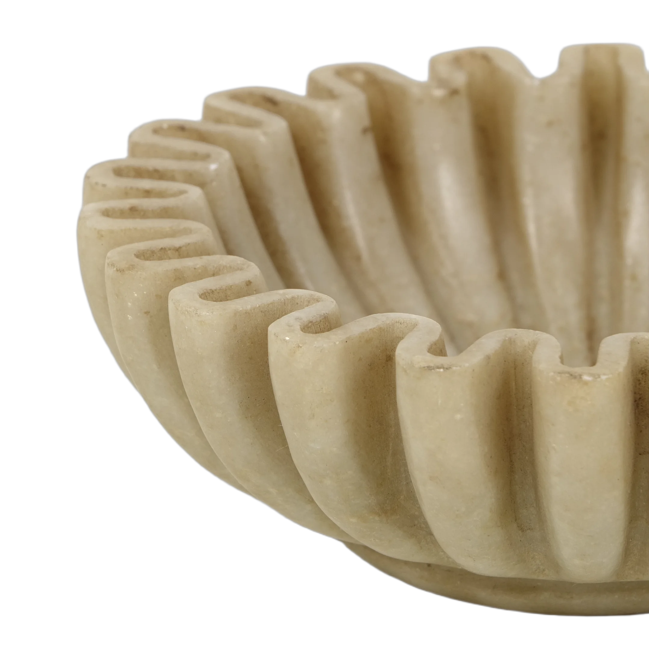 Makrana - Coupe en marbre blanc sculpté n°8