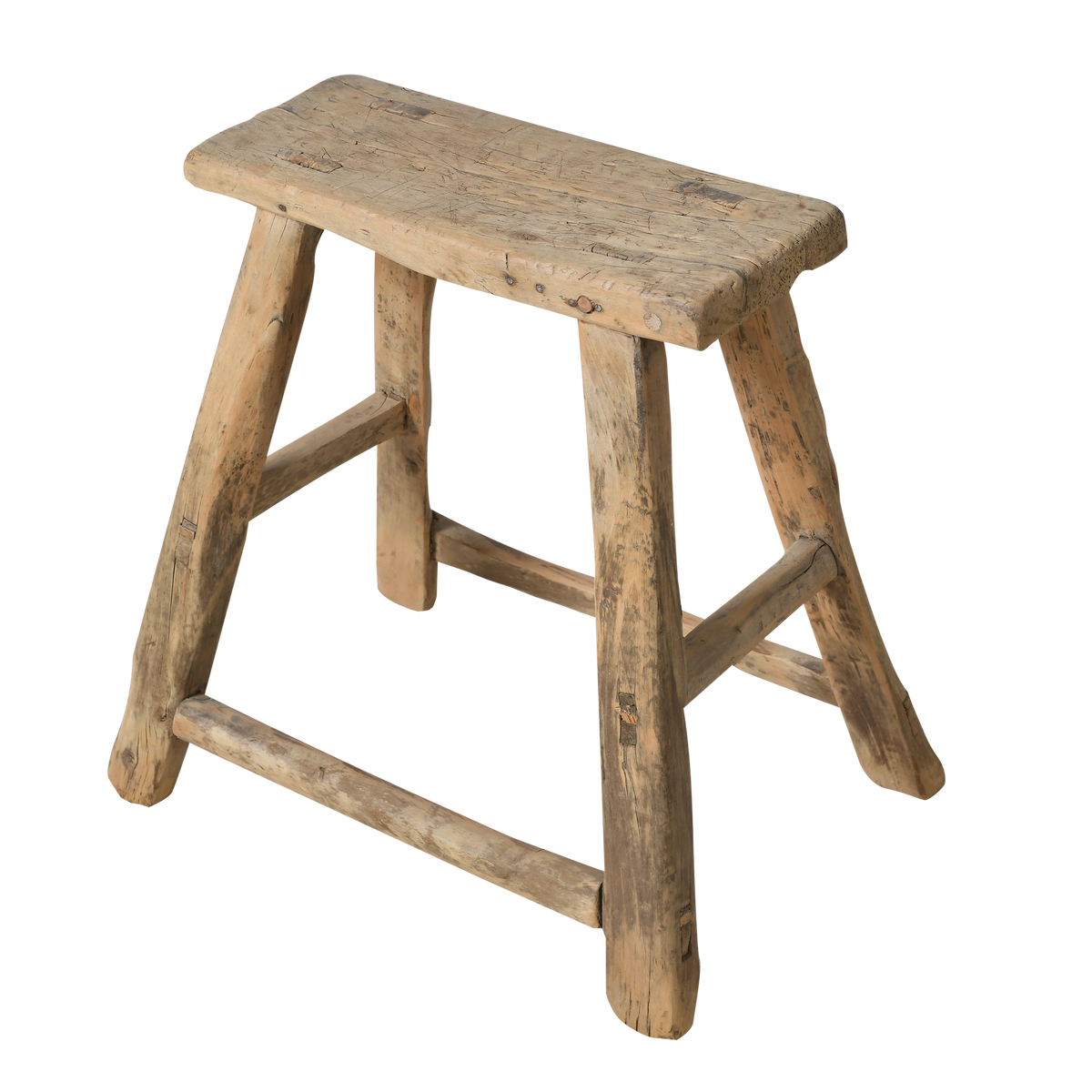 Zin - Tabouret chinois ancien en orme n°13 - vue 2