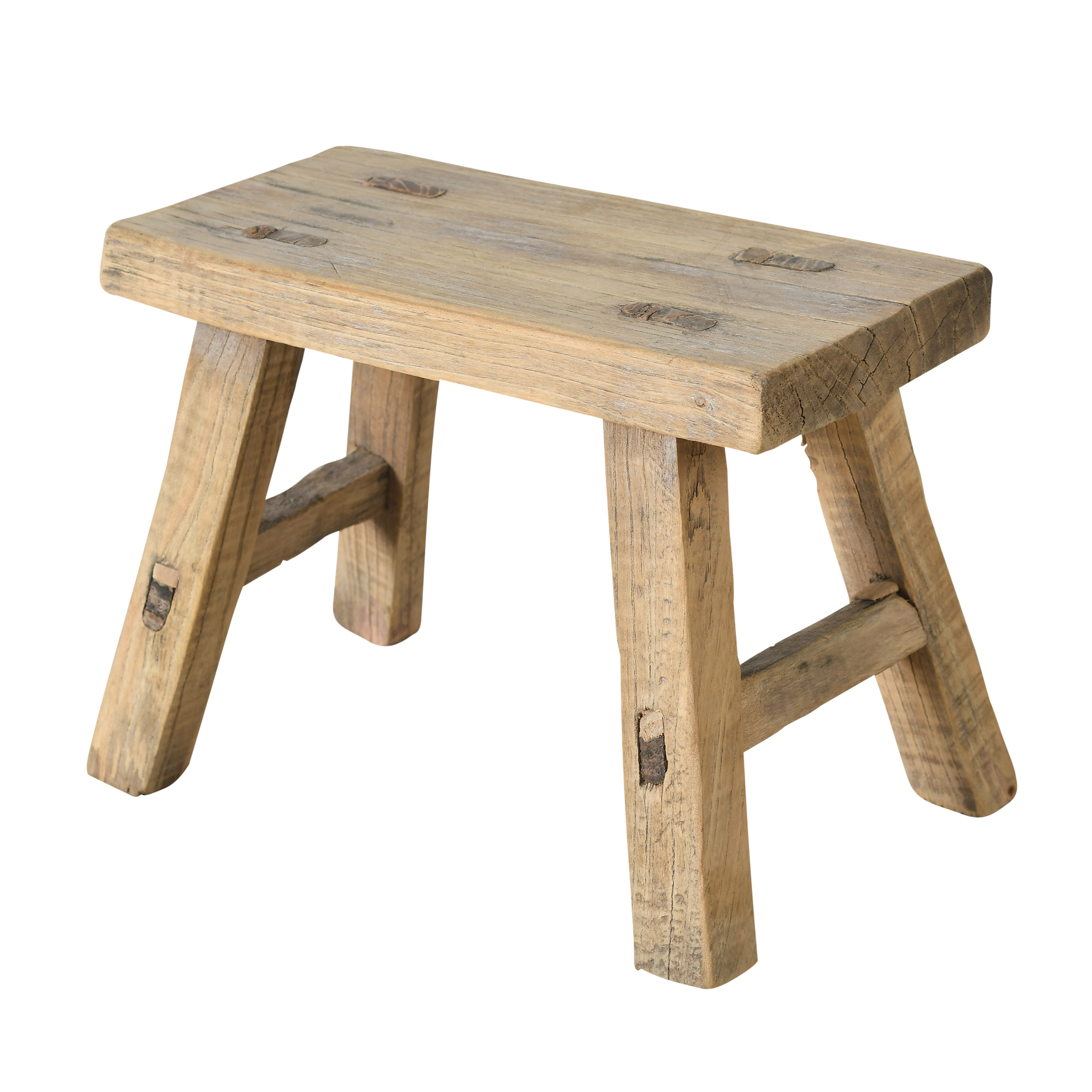 Nuo - Mini tabouret ancien en orme n°32 - vue 2