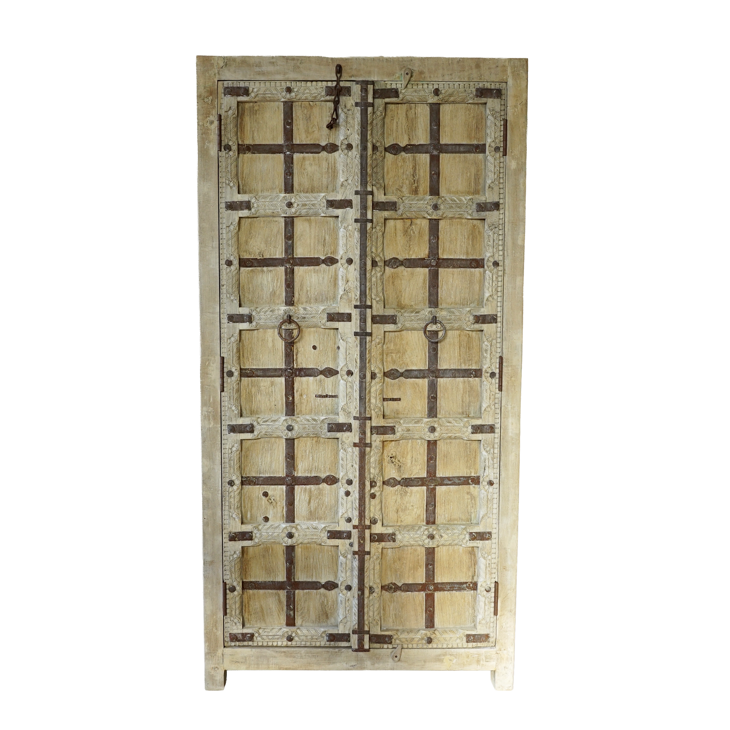 Almari - Armoire indienne en bois avec porte ancienne n°7