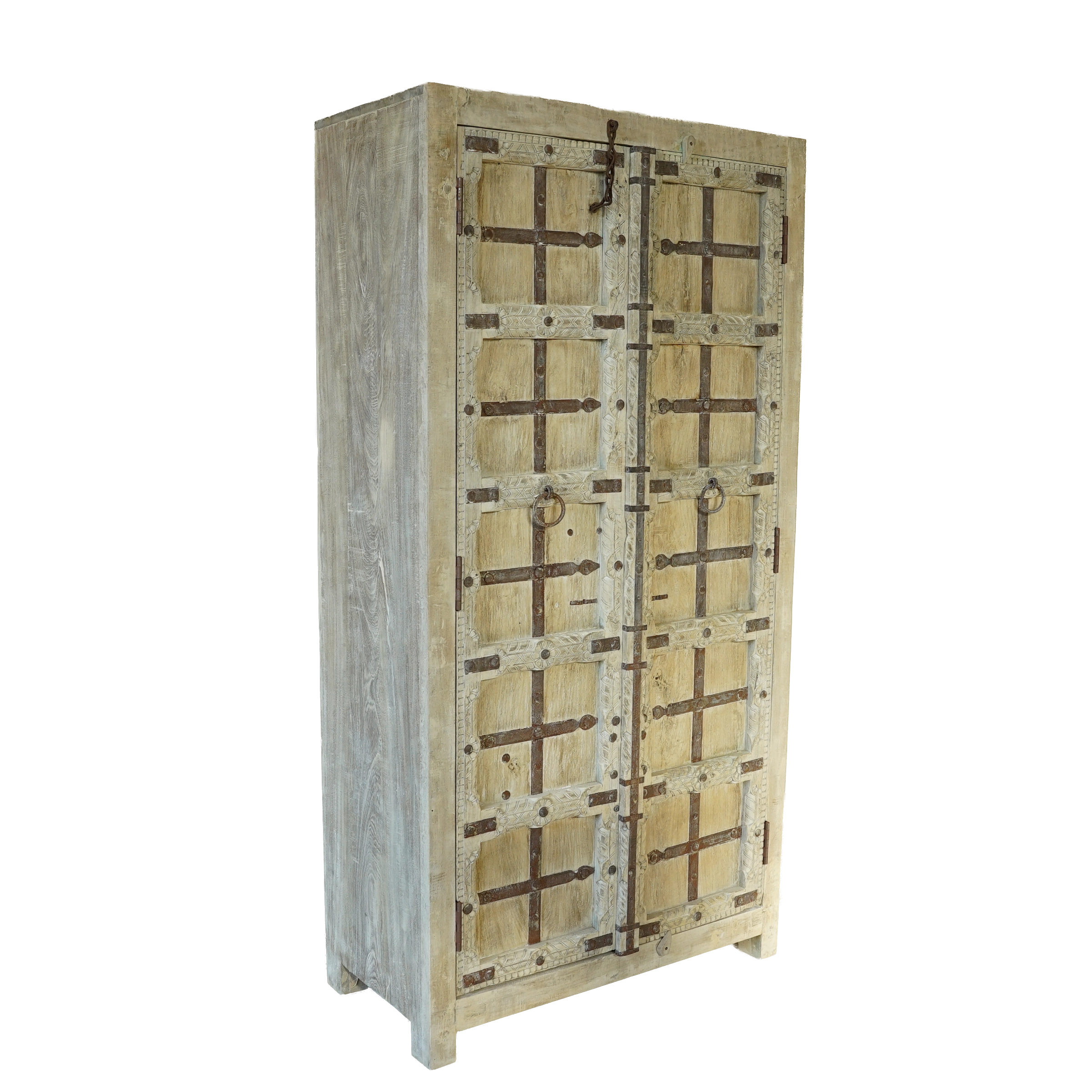 Almari - Armoire indienne en bois avec porte ancienne n°7