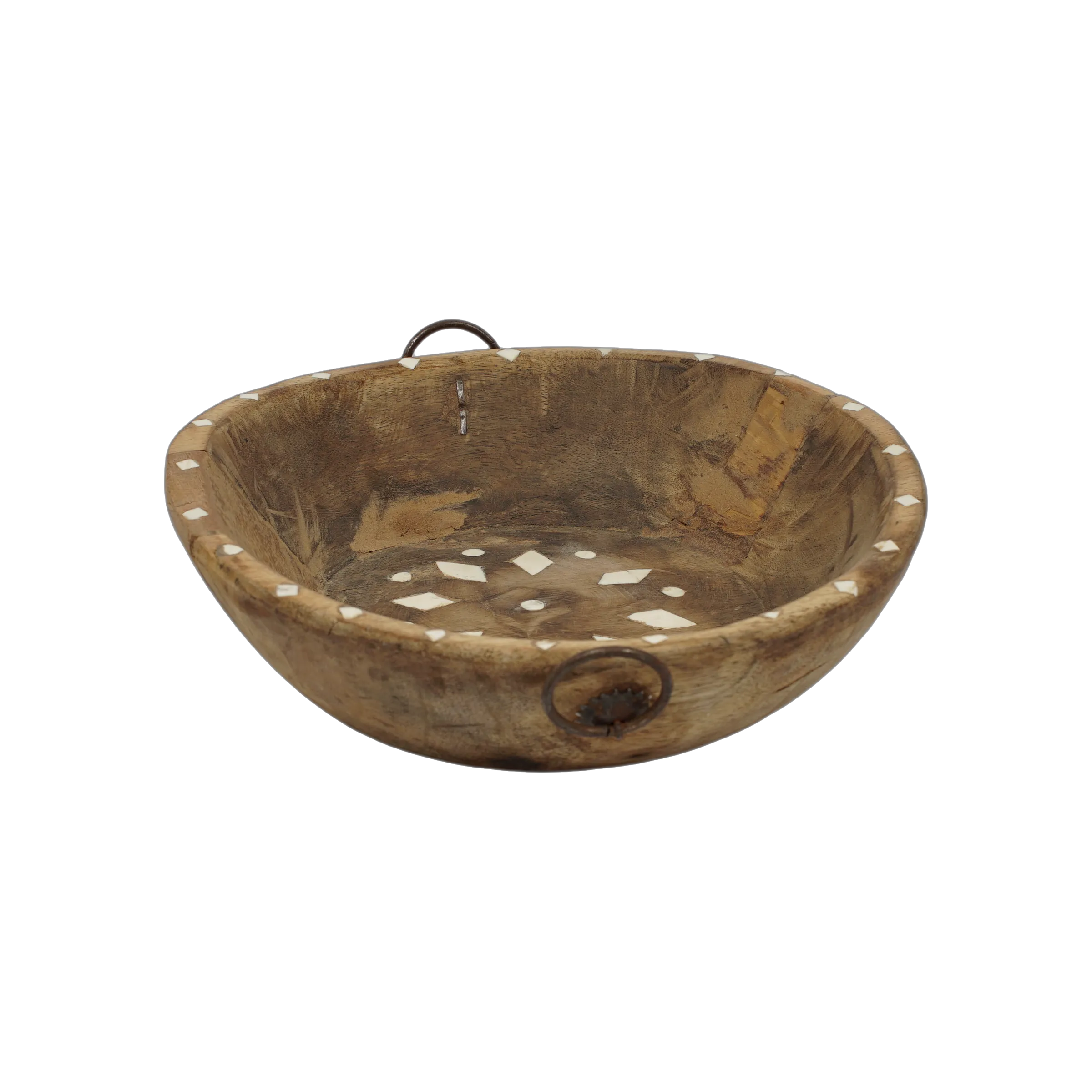 Ajawa - Corbeille en bois ancien et incrustations en os n°10 - vue 3