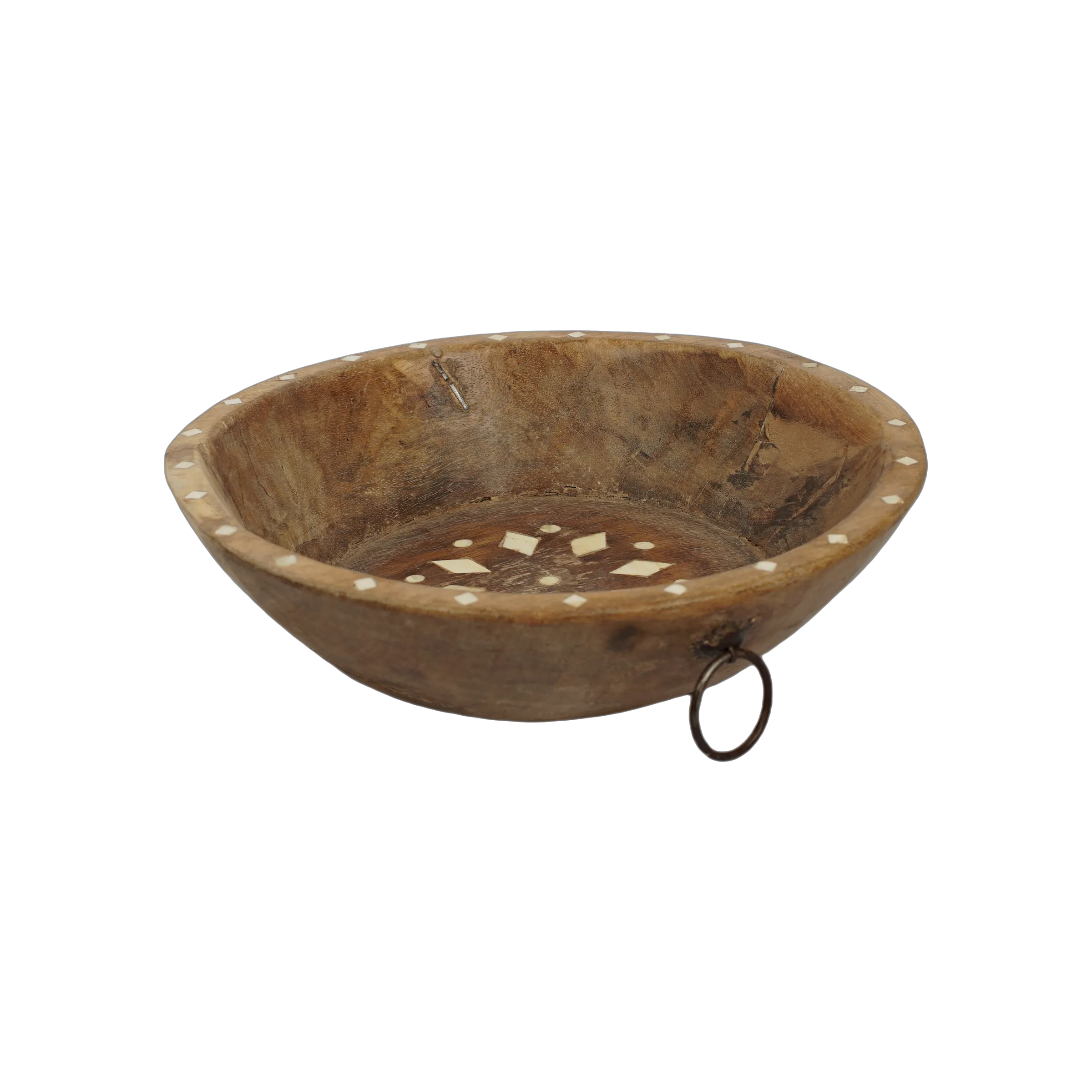 Ajawa - Corbeille en bois ancien et incrustations en os n°13 - vue 3