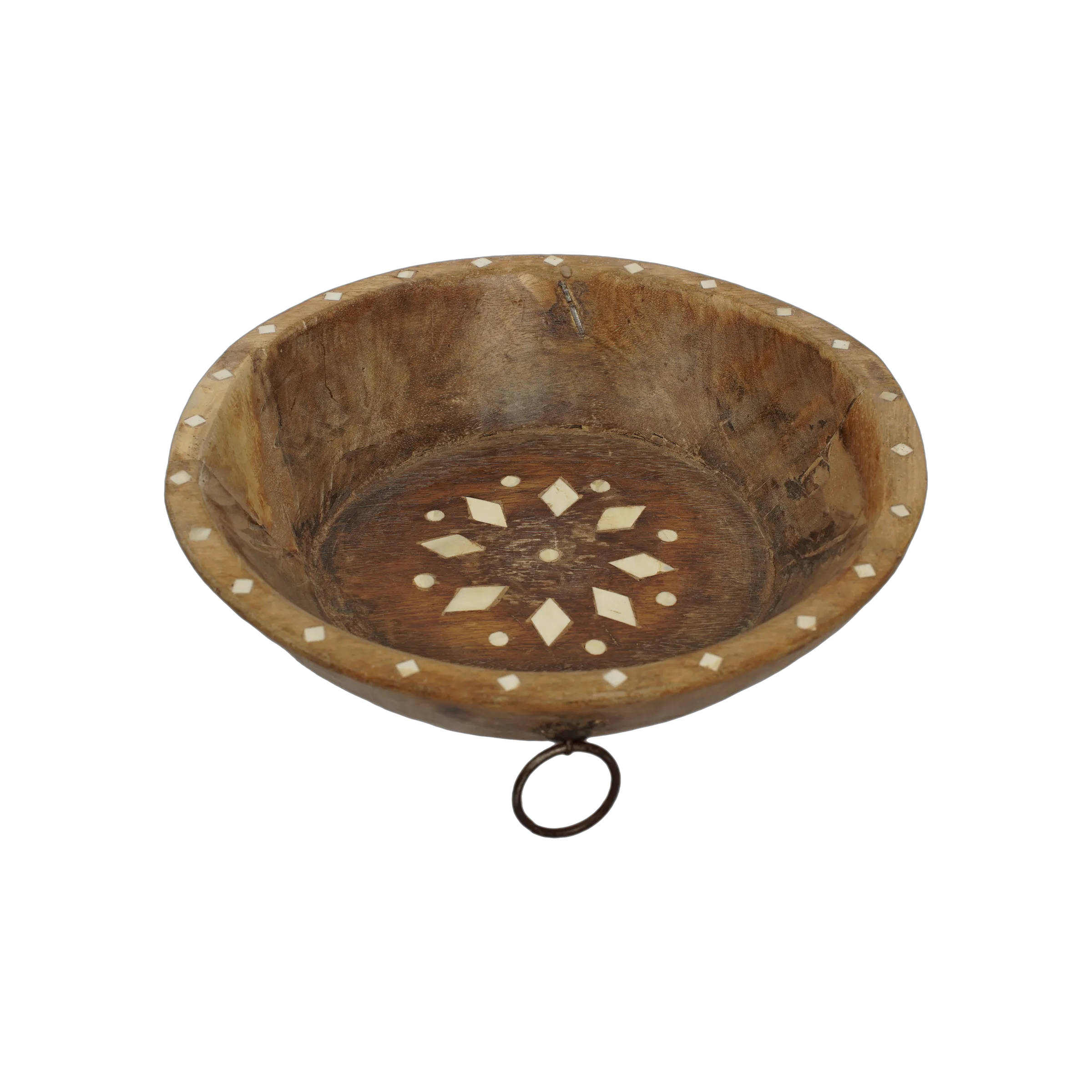 Ajawa - Corbeille en bois ancien et incrustations en os n°13 - vue 4