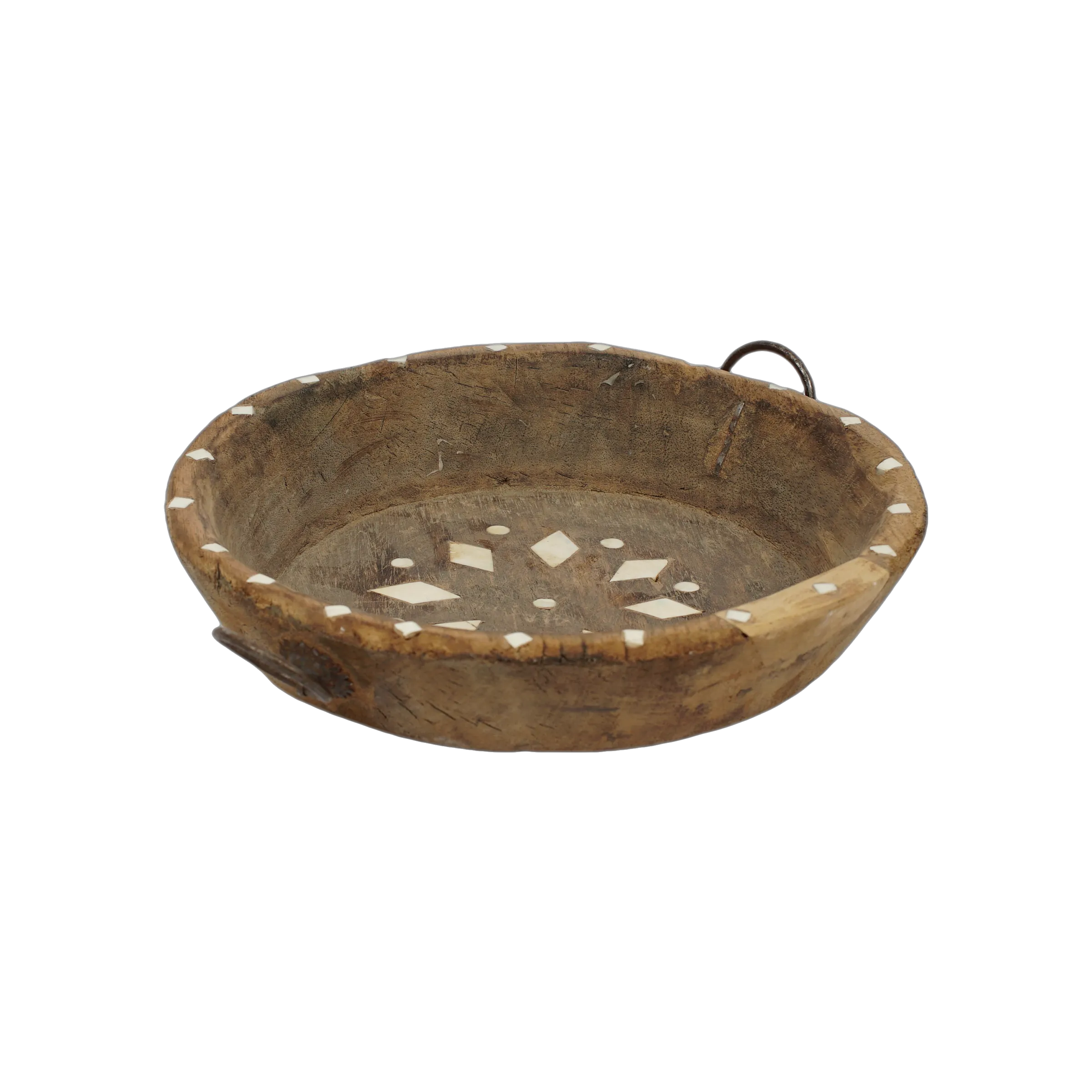 Ajawa - Corbeille en bois ancien et incrustations en os n°9