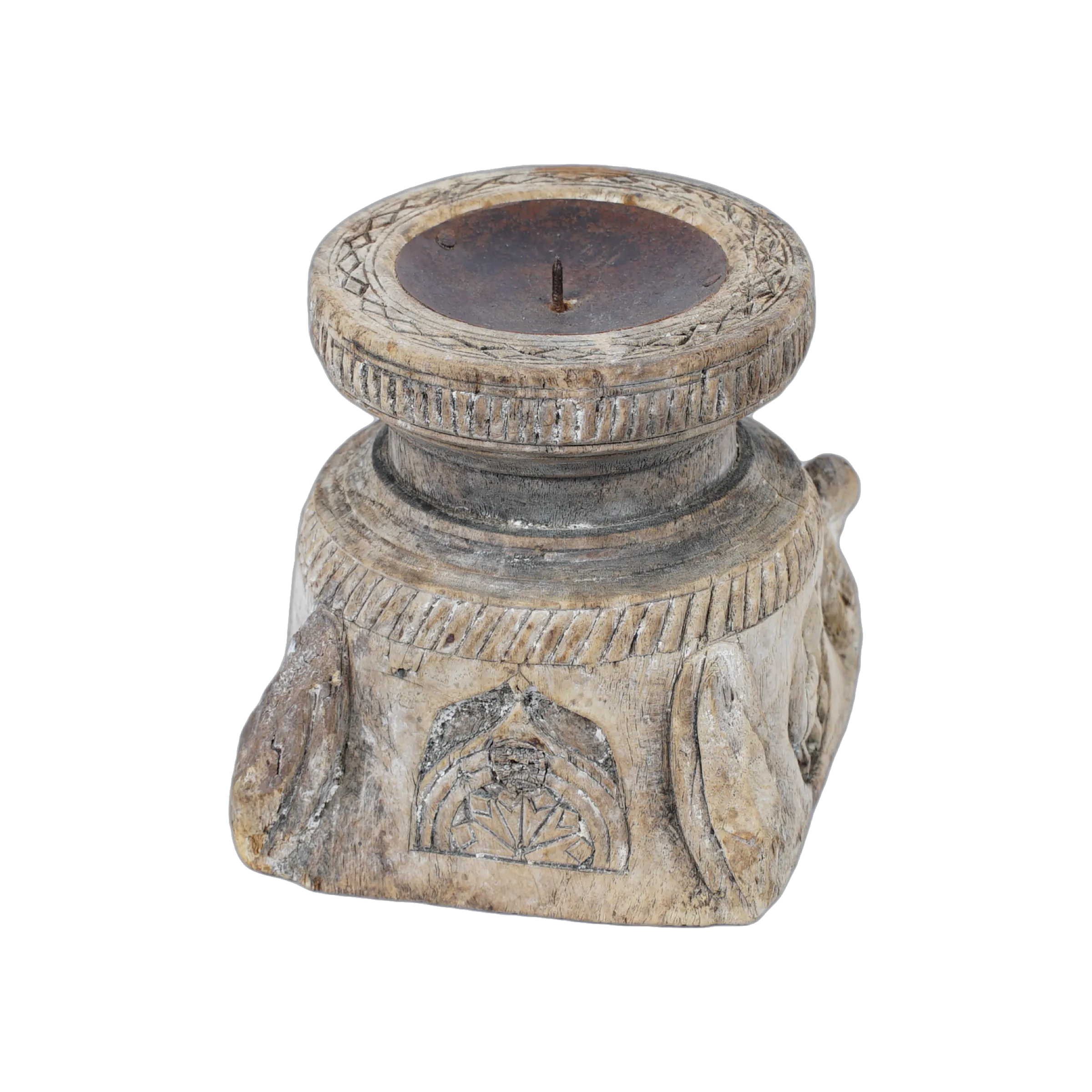 Bijani - Bougeoir en bois ancien n°104