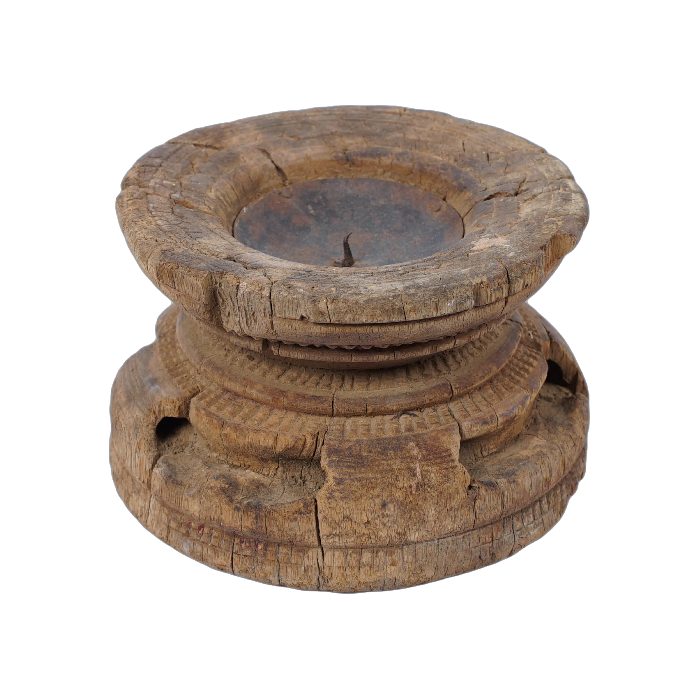 Bijani - Bougeoir en bois ancien n°106 - vue 3
