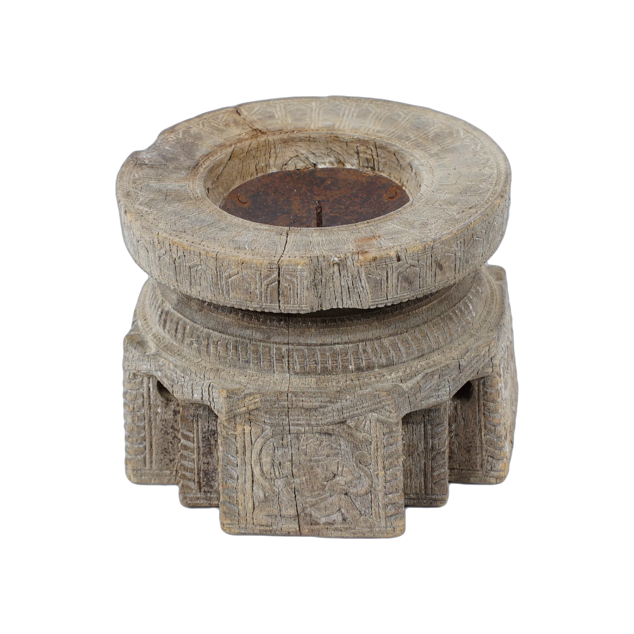 Bijani - Bougeoir en bois ancien n°108 - vue 2